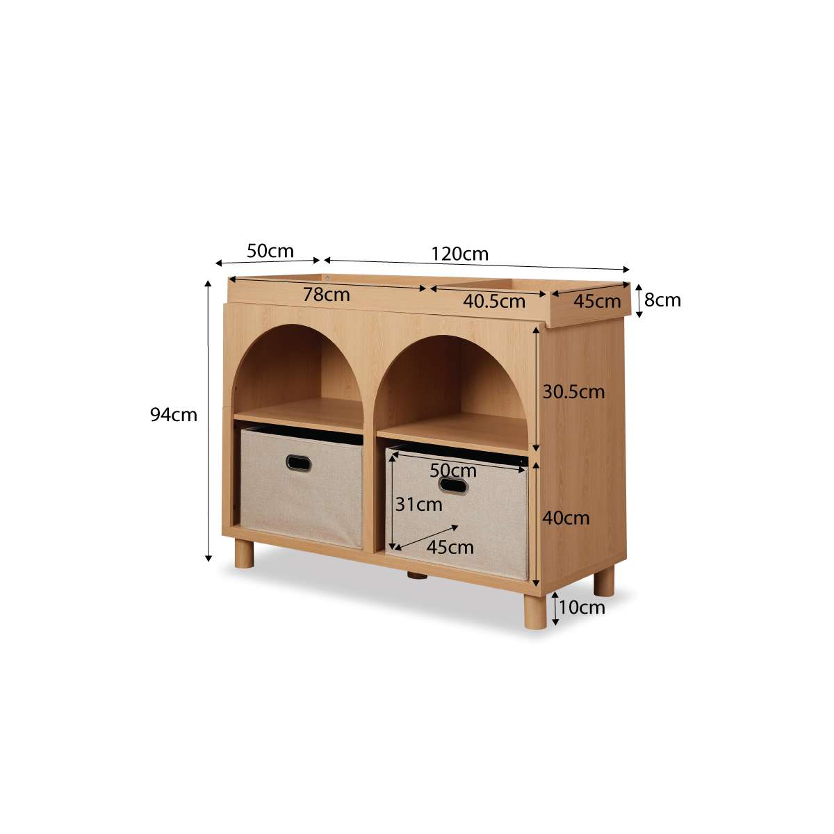 Archie Baby Changing Table with Removable Top - Sturdy Nursery Dresser for Diaper Changing & Storage | Perfect for Newborns & Toddlers in Bedroom or Nursery