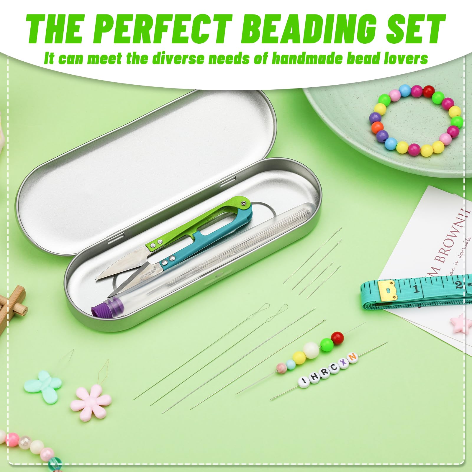 86 Pcs Beading Needles Set - 6 Sizes Big Eye Seed Bead Needles, Long Straight & Twist Beading Needles, Flexible Jewelry Making Needles for Beads | Perfect for DIY Bracelets, Necklaces, Earrings & Craft Projects
