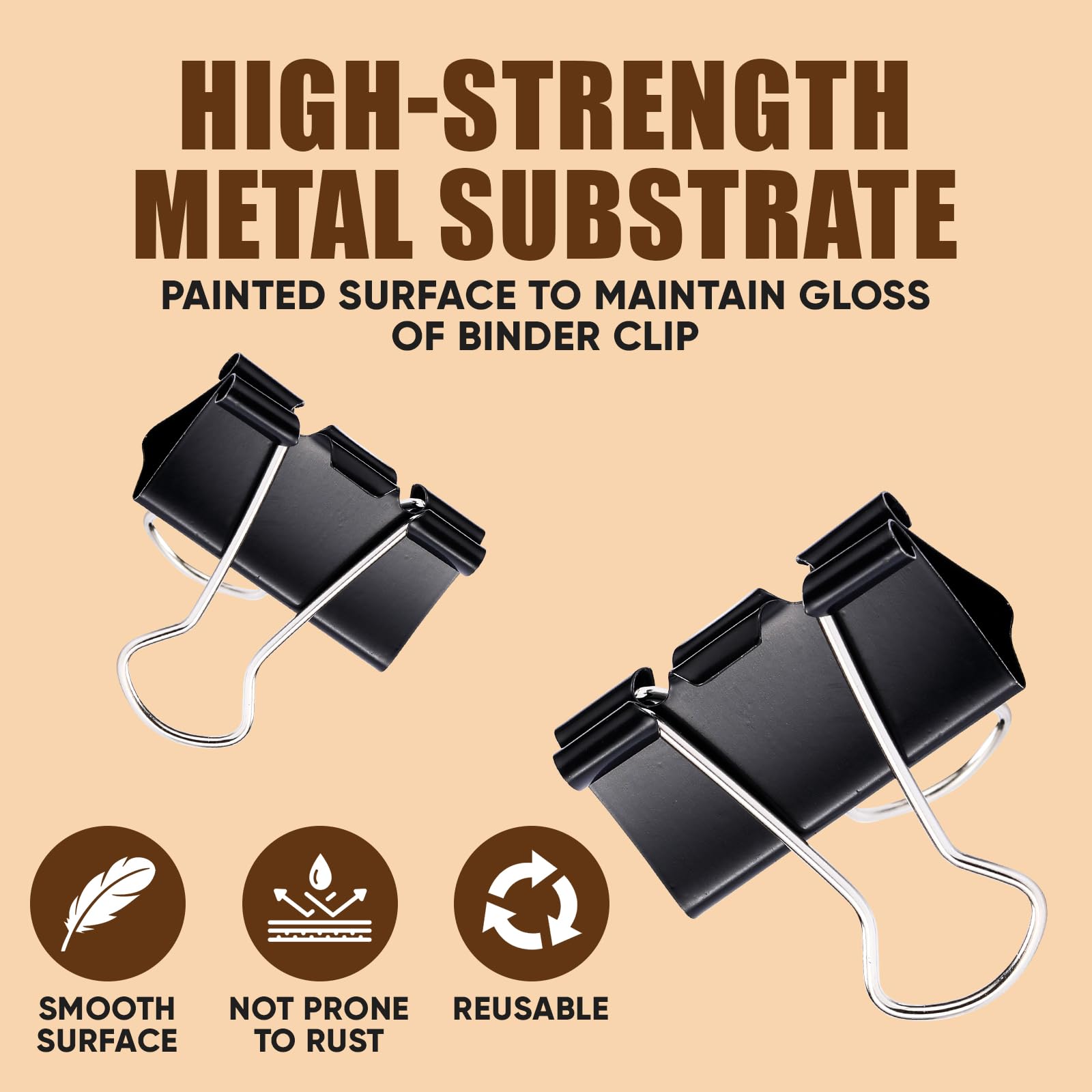 48 Pcs Medium Binder Clips 1.25 Inch - Kalerr Black Paper Clips with Storage Container - Bulk Office Supplies for Organizing Documents at Home, School & Work