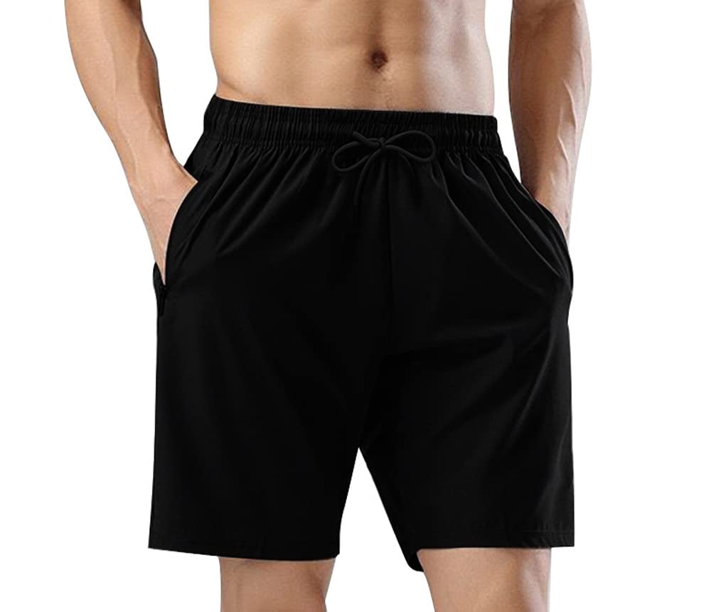Men's Quick Dry Workout Shorts with Zipper Pockets - Lightweight Athletic Performance Gym Shorts for Running, Training & Outdoor Activities