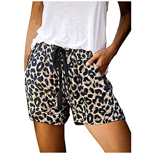 Women's Summer Shorts - Elastic Waist Comfy Beach Shorts with Pockets for Outdoor & Travel