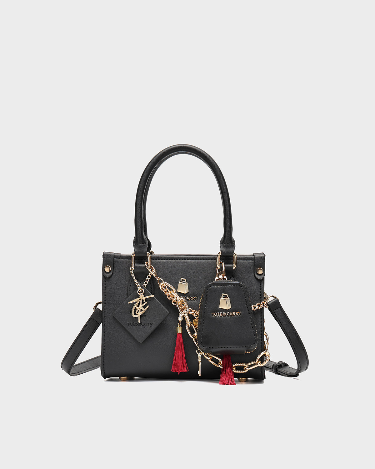 Charm Max Mini Tote Bag for Women - Stylish Black Crossbody Purse for Everyday Use, Work, and Travel | Lightweight & Durable Handbag
