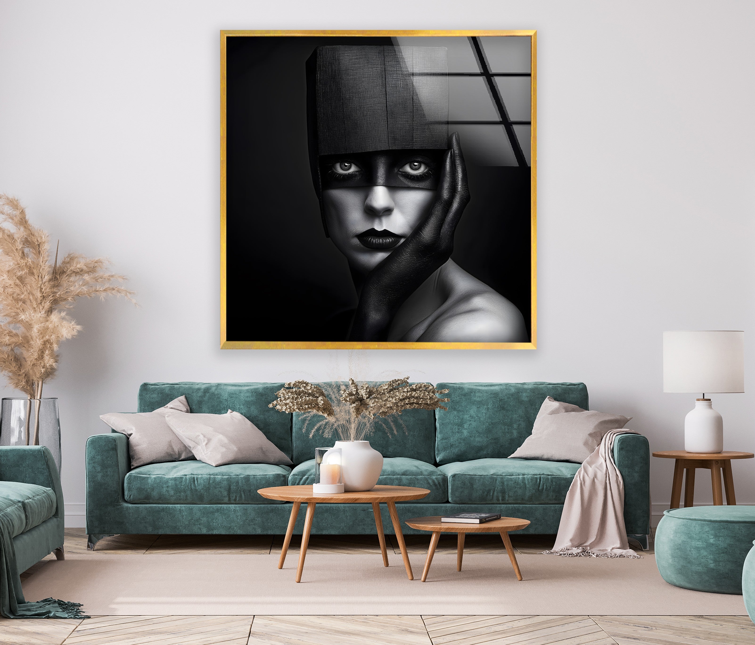Abstract Portrait Wall Art - Modern Black & White Glass Painting for Living Room, Bedroom & Office Decor | Unique Home & Gift Idea