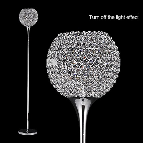Modern Silver Crystal Floor Lamp - Elegant Living Room, Bedroom & Study Lighting - Luxury European Design for Home Decor & Ambiance