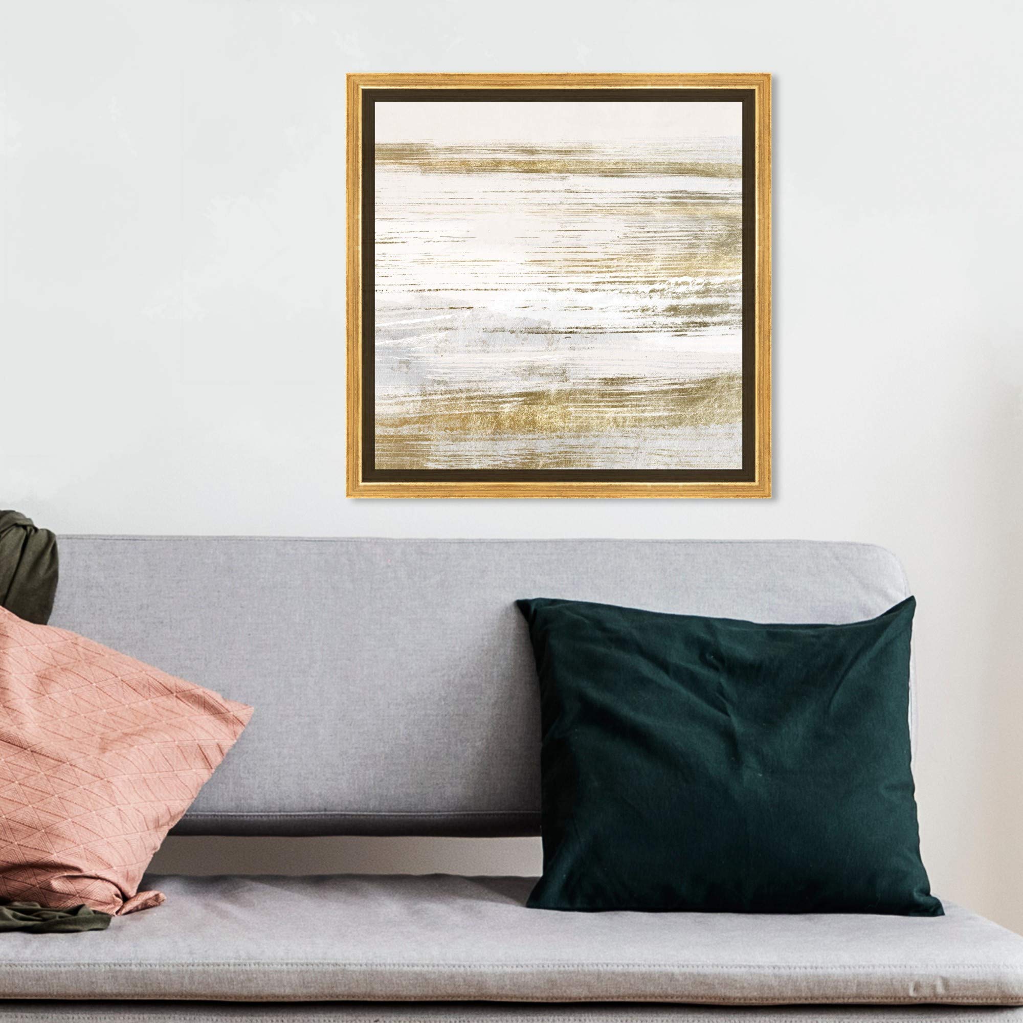 Abstract Wall Art Canvas Prints 'Blush Romance' - 12x12 Inch Gold Framed Painting for Home Decor | Modern Artwork for Living Room, Bedroom & Office | The Oliver Gal Artist Co.