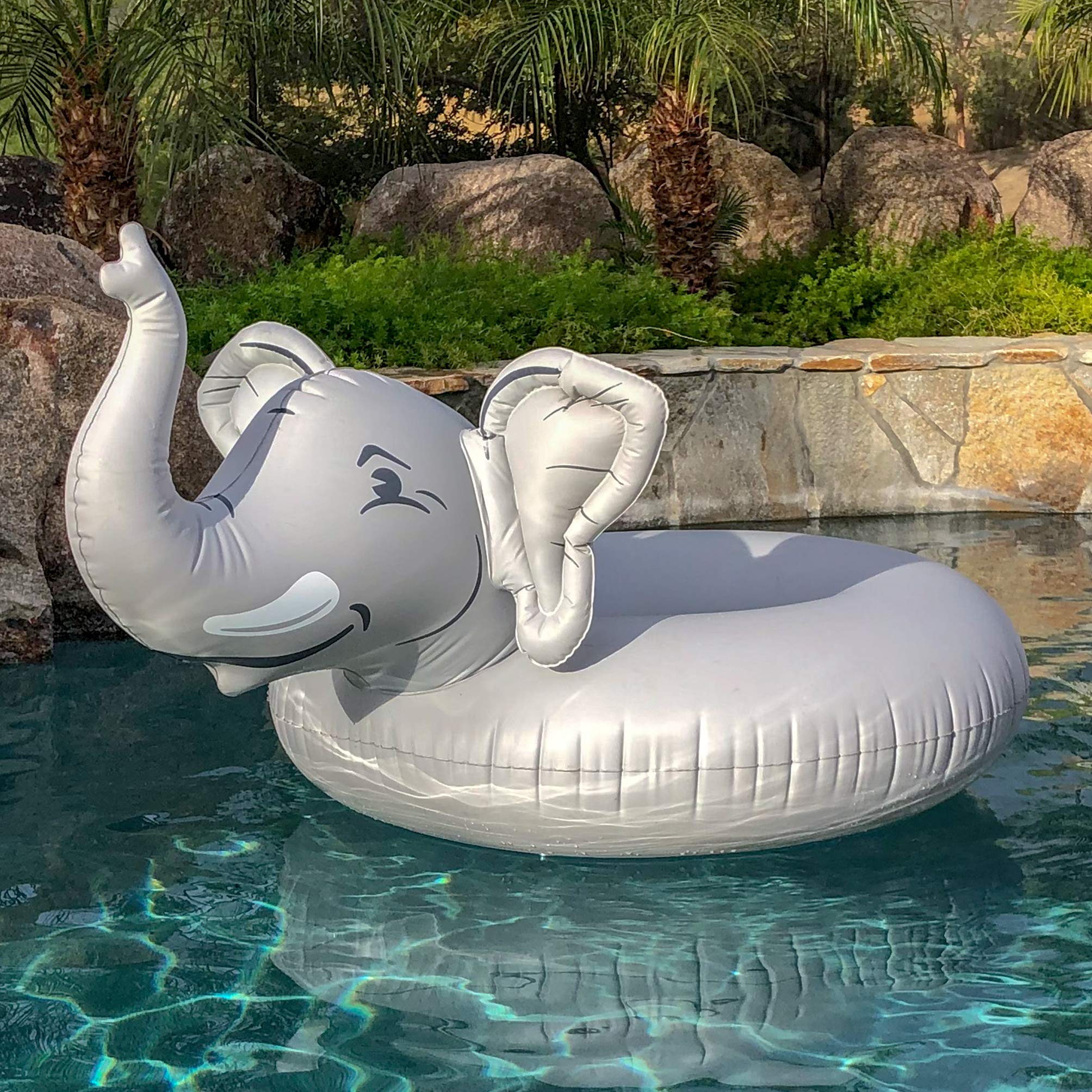 GoFloats Elephant Pool Float Inflatable Raft - Fun Swimming Tube for Adults & Kids, Perfect for Pool Parties, Beach Vacations & Summer Relaxation