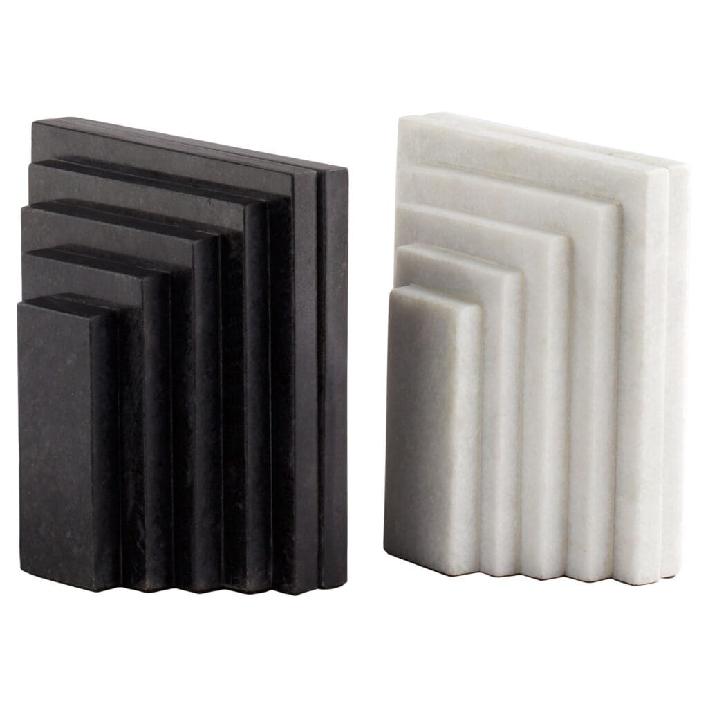 Cyan Design 11653 Epilogue Bookends - White Decorative Bookends for Shelves, Home Office & Library Decor