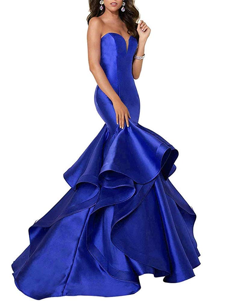 AI Maria Women's Mermaid Prom Evening Party Dresses - Elegant Tiered Formal Gown for Homecoming, Wedding, Quinceañera & Special Occasions