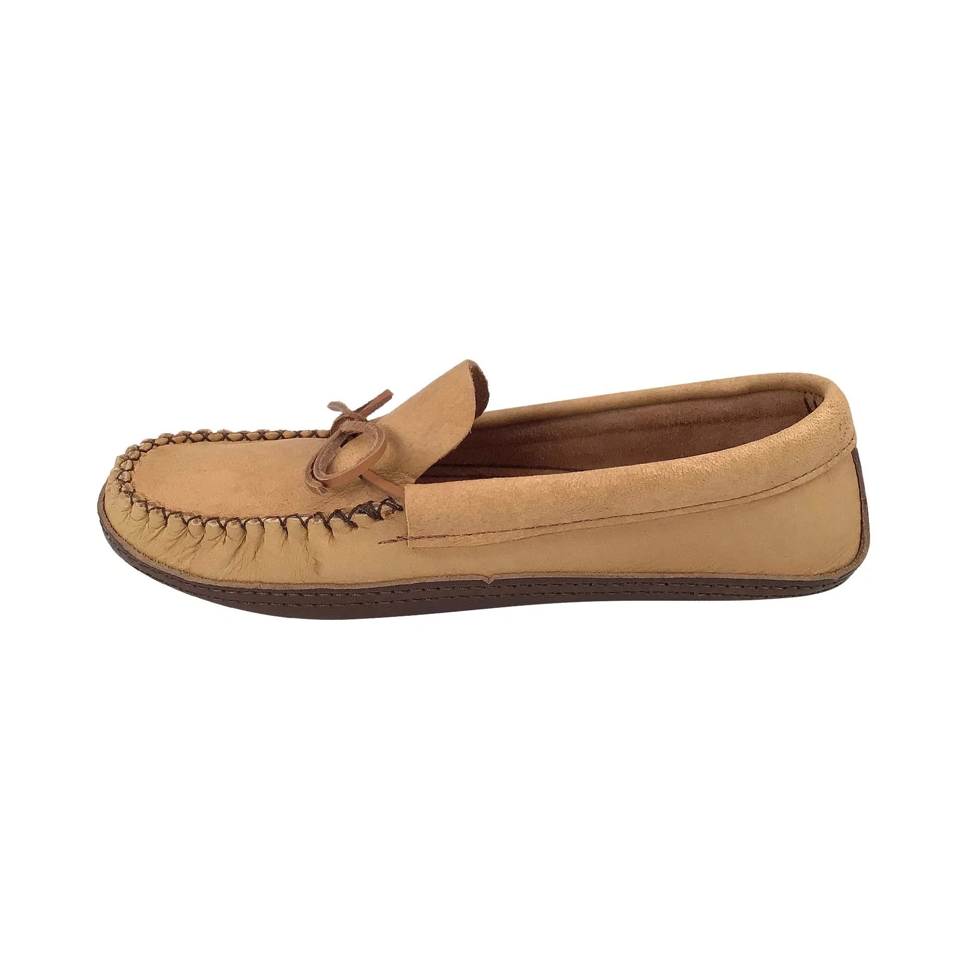 Premium Men's Moose Hide Leather Earthing Moccasins with Heavy Oil Tan Sole - Comfortable Indoor/Outdoor Grounding Shoes for Relaxation & Wellness