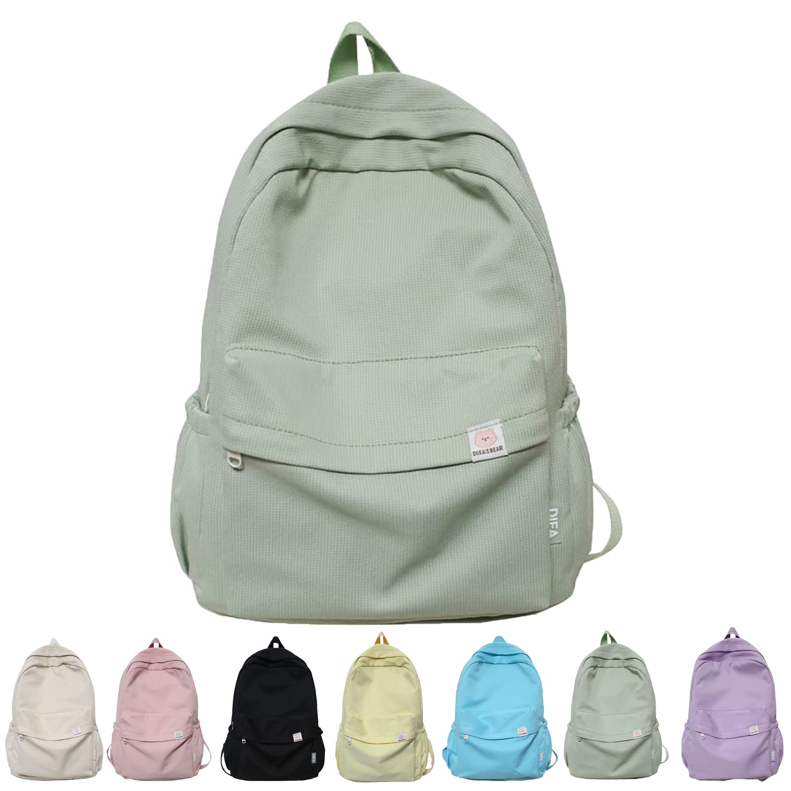 **Stylish Sage Green Backpack for School & Travel - Large Capacity Aesthetic Rucksack for Teen Girls & Women - Perfect for College, Work & Everyday Use (Green)**