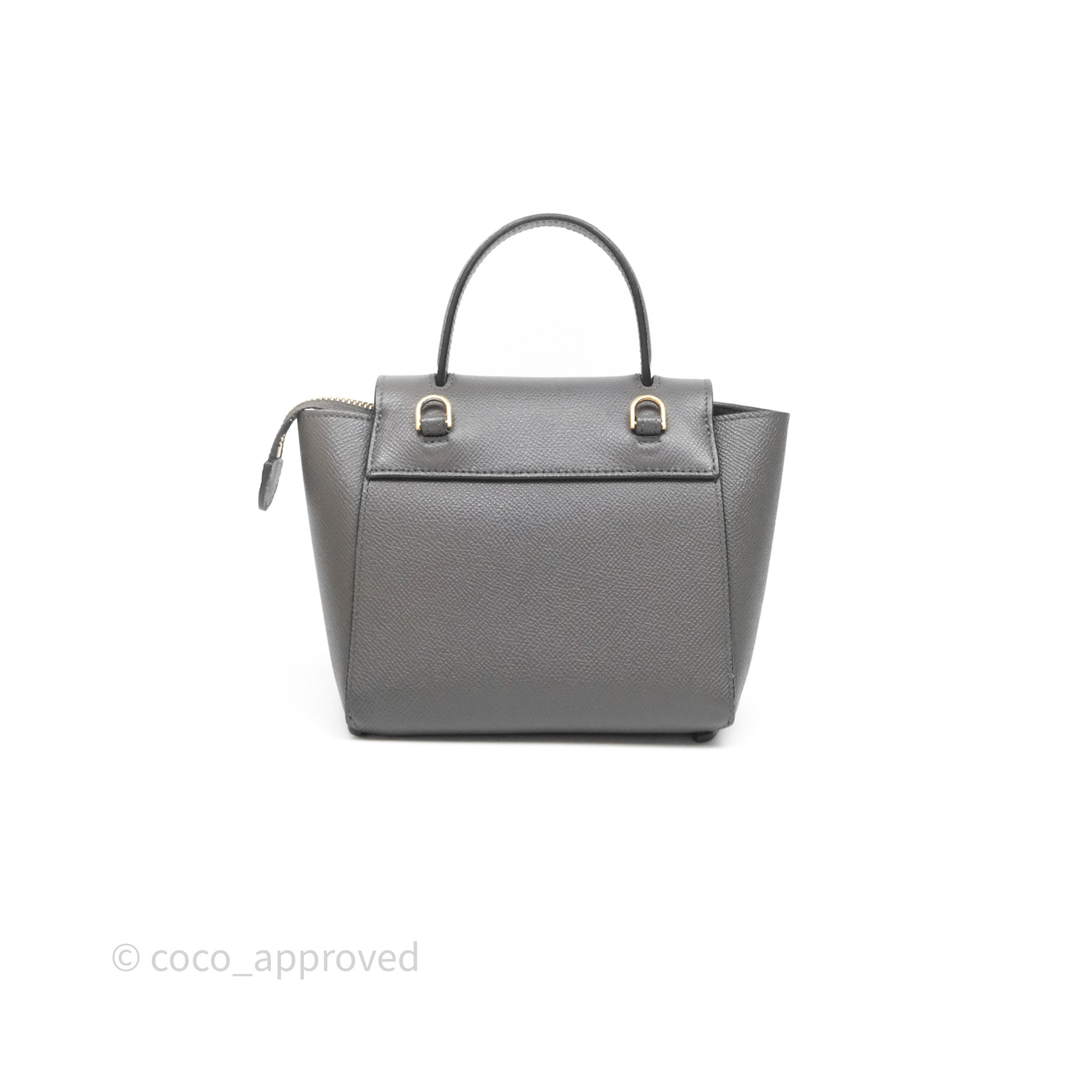 Celine Pico Belt Bag in Grey Grained Calfskin with Gold Hardware - Luxury Crossbody Bag for Women, Perfect for Everyday Use & Special Occasions
