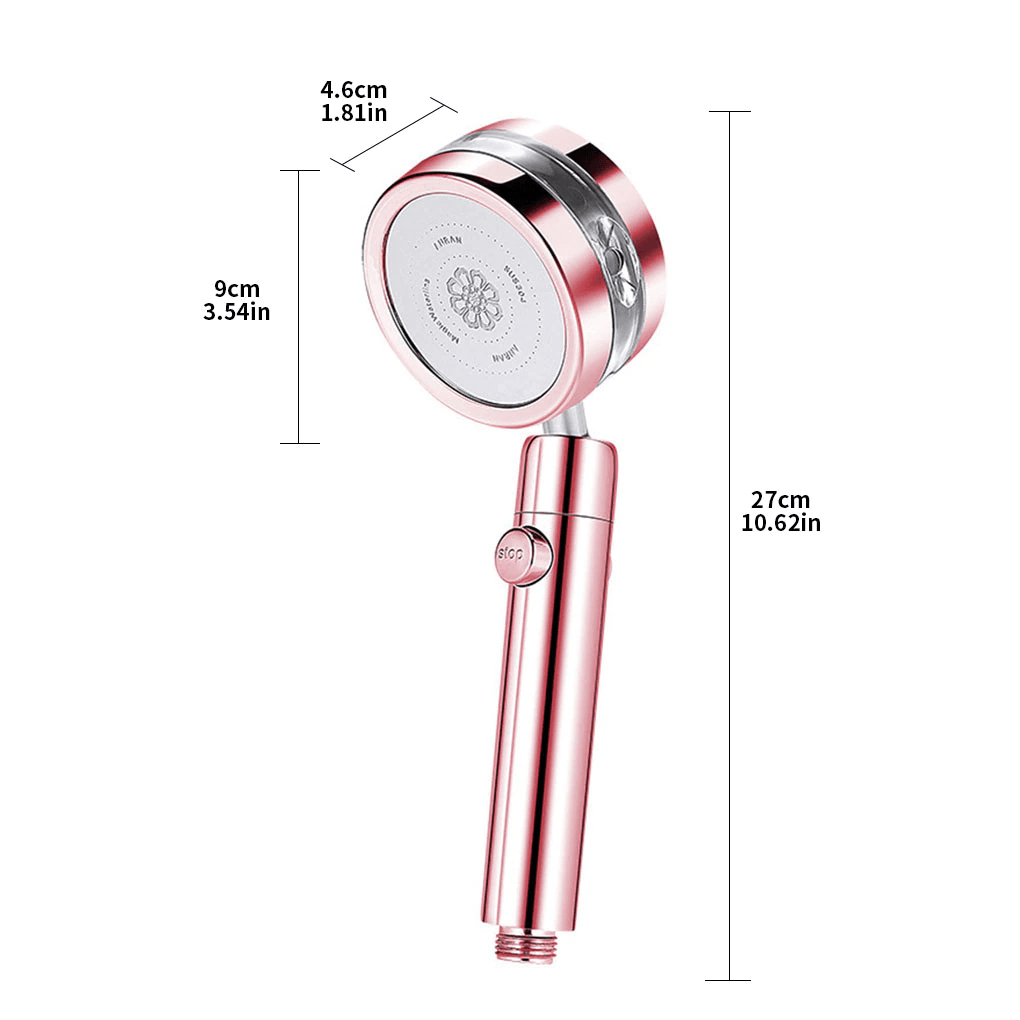 High Pressure Turbo Shower Head - Powerful Water Saving Rainfall Showerhead with 6 Spray Modes - Perfect for Home, Spa, and RV Use