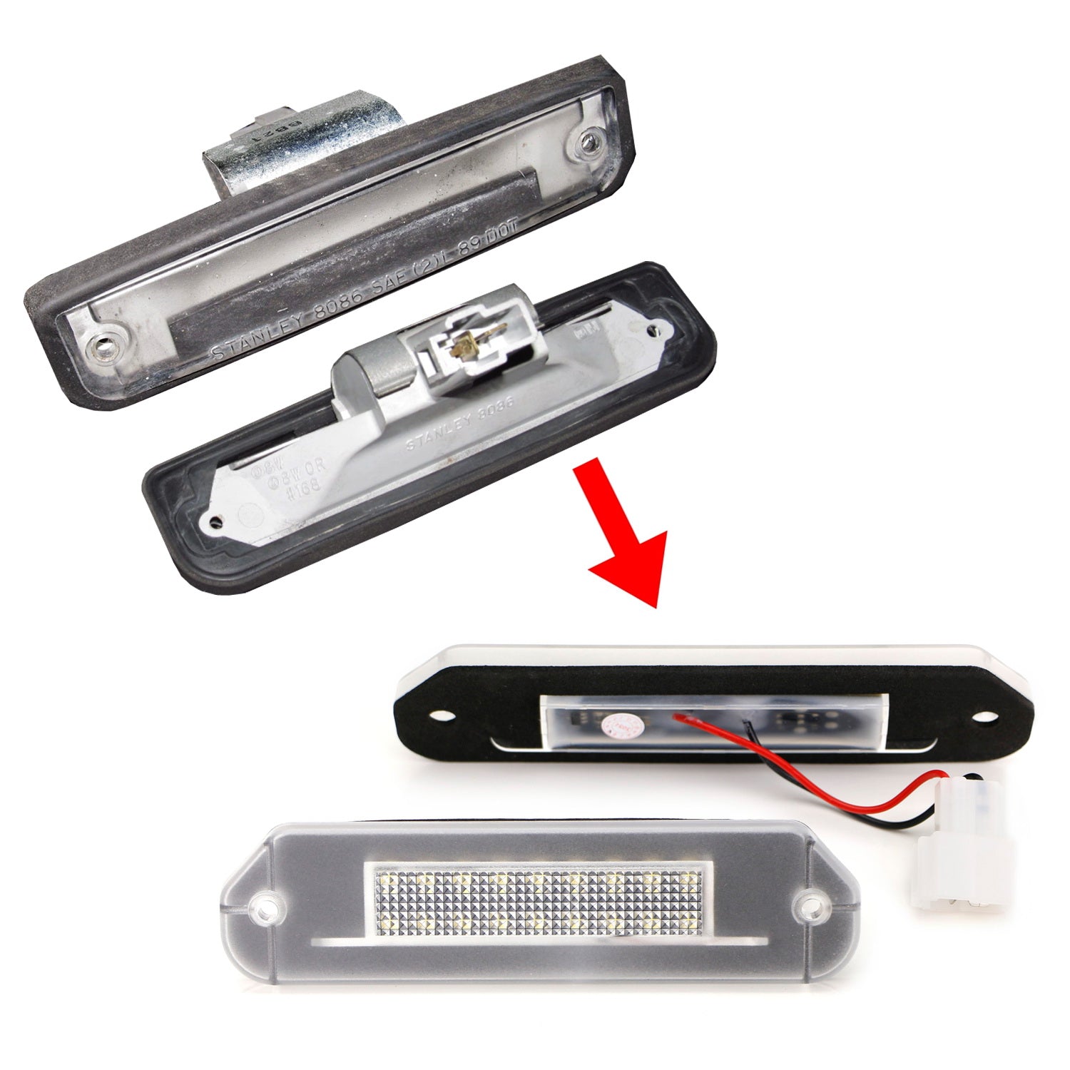 3W 18 SMD LED License Plate Lights for Honda Civic 1992-1995 & Prelude 1992-1996 - Bright White Super Bright LED Bulbs for Car License Plate Illumination, Easy Installation, Durable & Waterproof - Perfect for Night Driving and Enhanced Vehicle Appearance