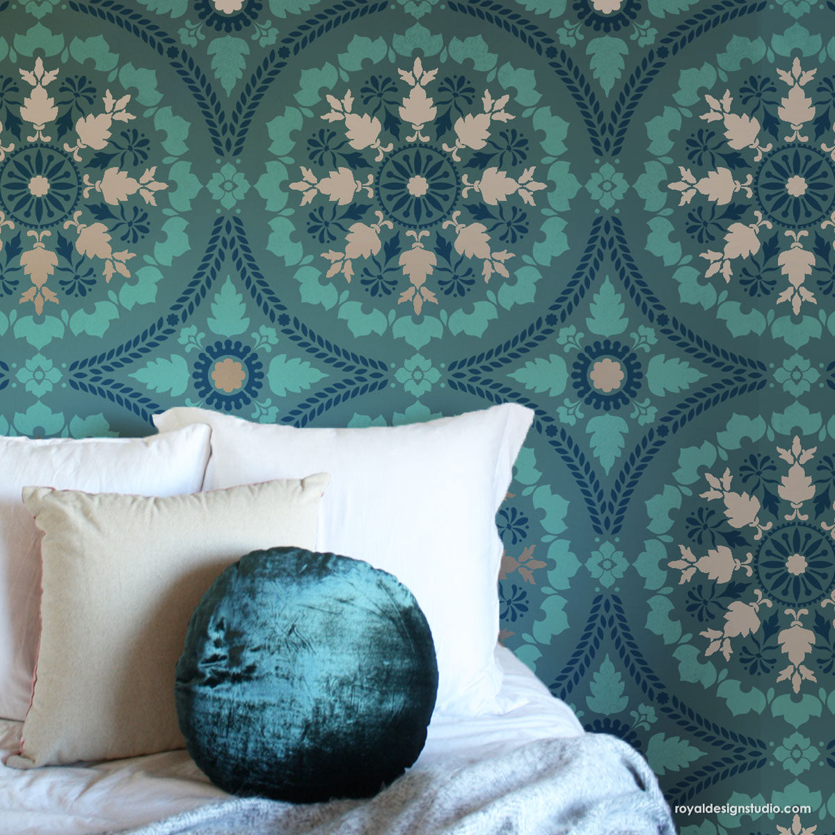Mandala Fusion Tile Stencil - Reusable DIY Painting Template for Wall, Floor & Furniture Decoration - Perfect for Home, Yoga Studios & Meditation Spaces