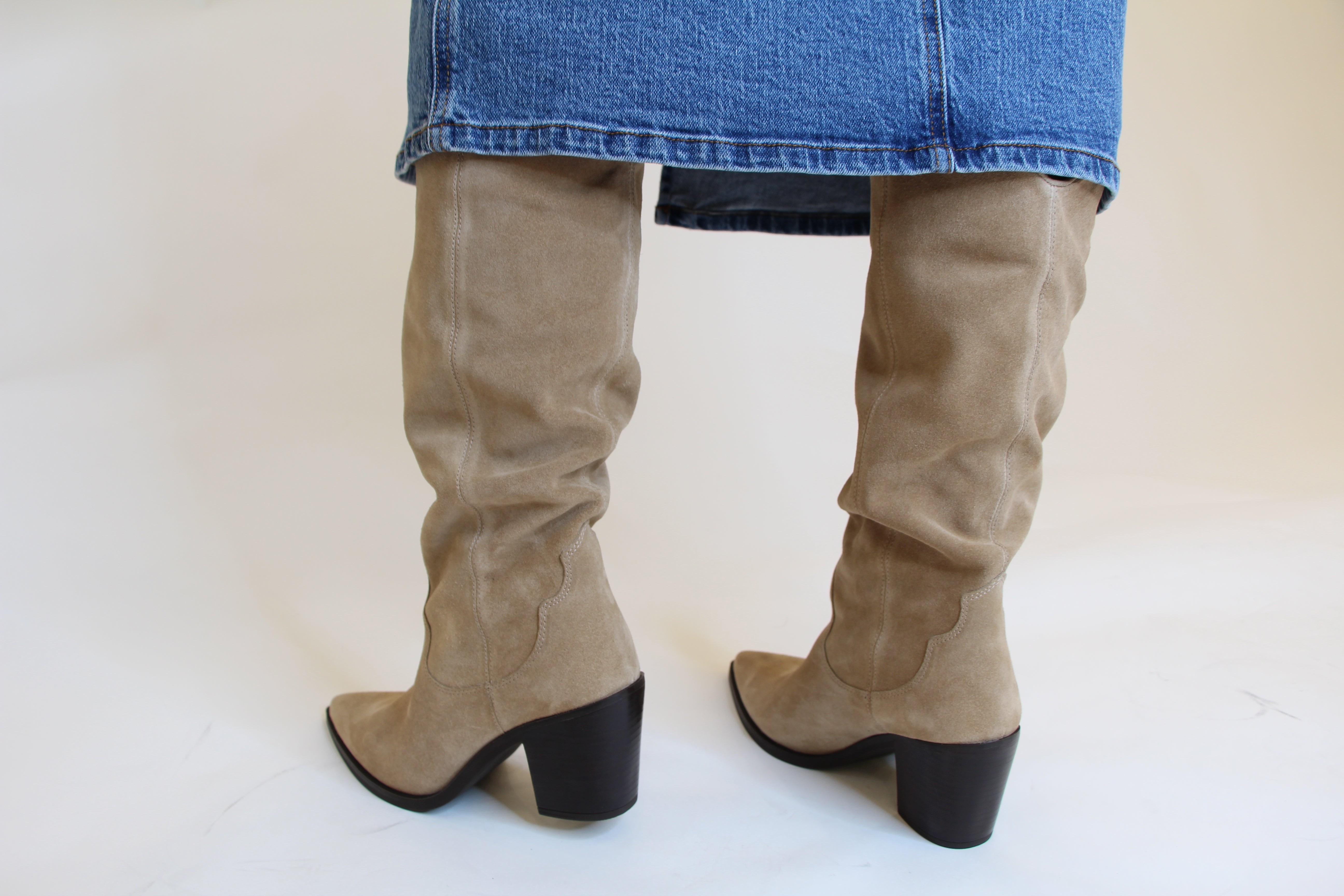 Unisa Women's Camel Suede Western Boots - Comfortable Cowboy Ankle Booties for Country Dancing & Casual Wear