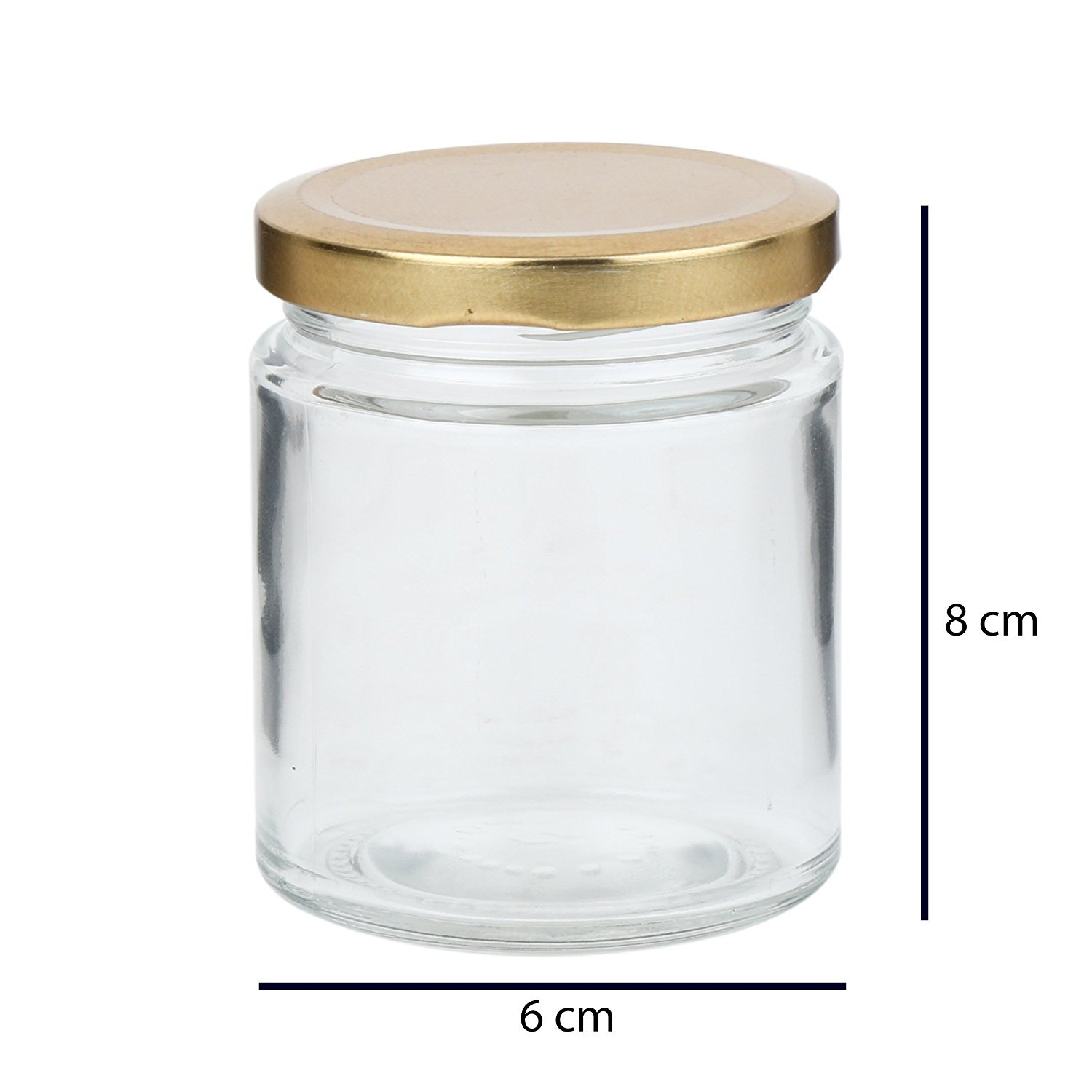 Pure Source India Glass Jar Container - Food Safe, Airtight, BPA Free - 50 Gram Capacity (Pack of 4) - Clear Kitchen Storage Jars for Spices, Herbs, Tea & Coffee - Perfect for Pantry Organization & Home Decor