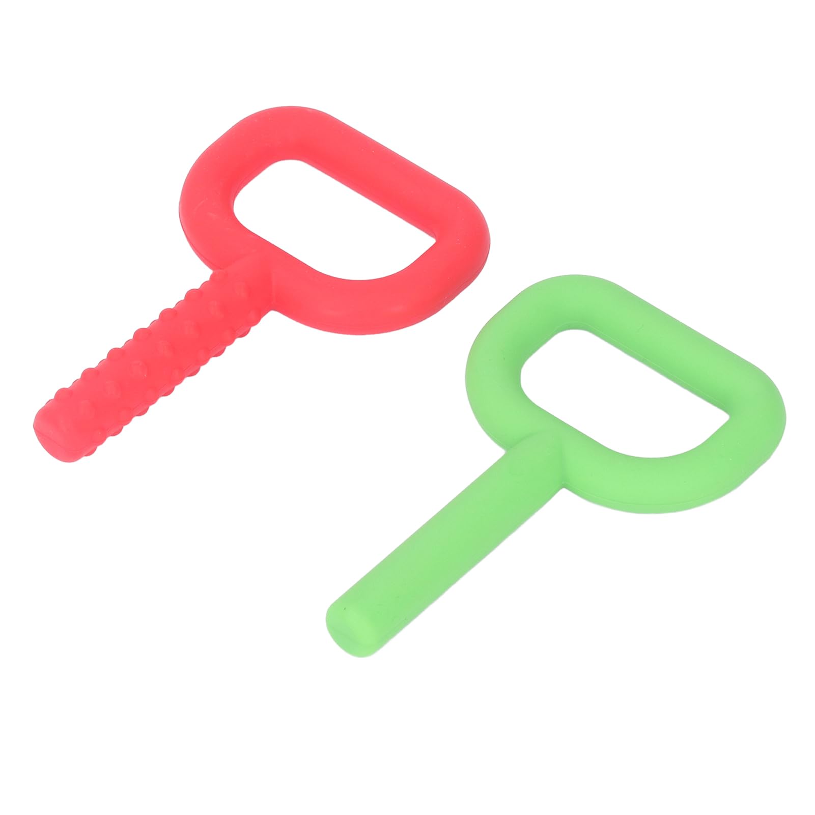 2Pcs Handheld Chew Toys for Kids - D-Shaped Silicone Sensory Teething Toys for Autism, ADHD & Anxiety Relief - BPA-Free Chewable Necklace for Oral Stimulation & Stress Relief - Perfect for School, Travel & Sensory Therapy