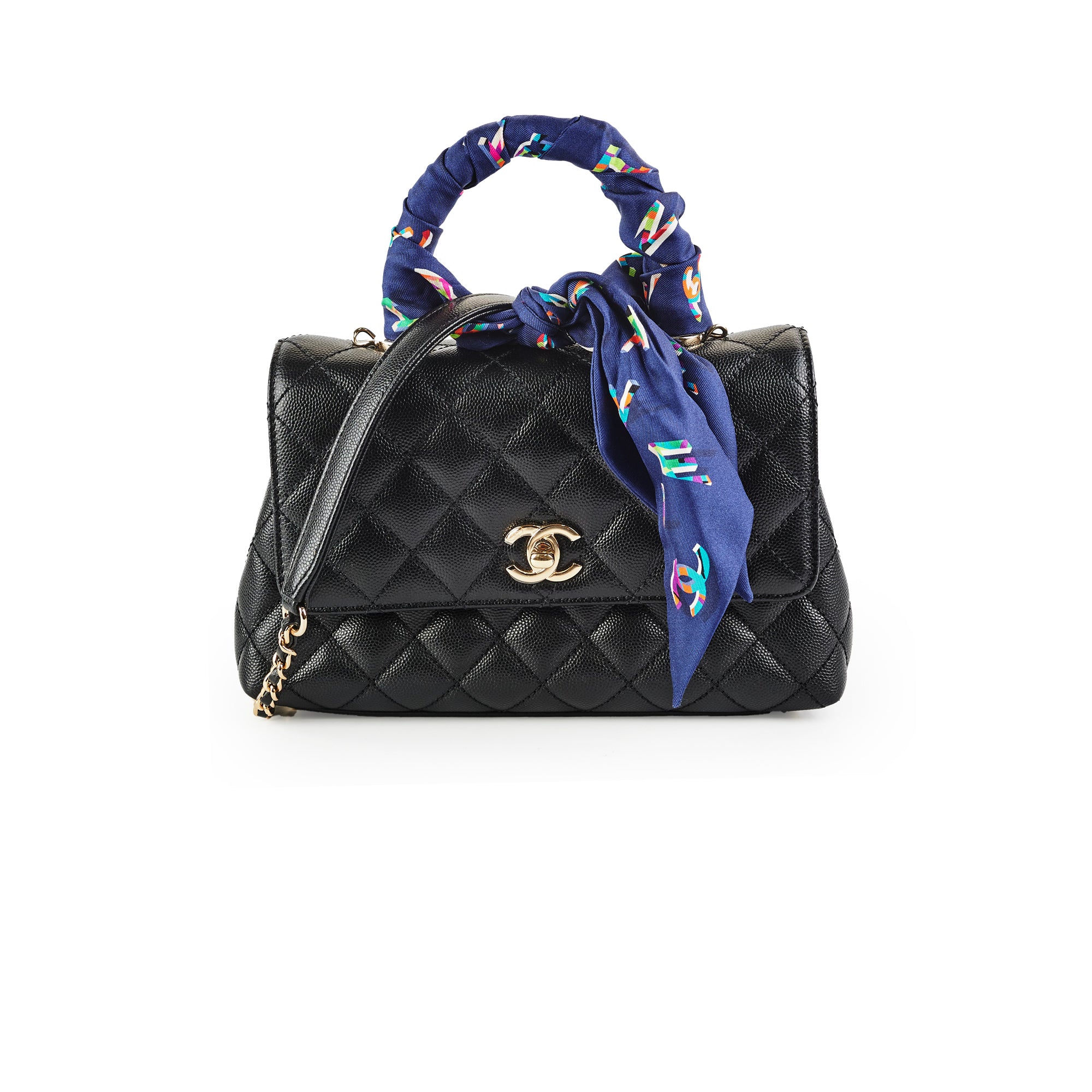 Chanel Small Coco Handle Bag in Black Caviar Leather - Luxury Crossbody Purse for Women, Perfect for Date Night & Evening Events