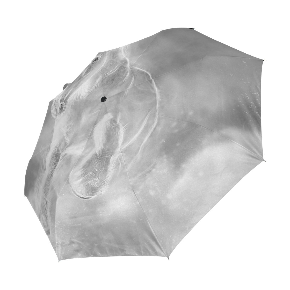 Premium Husky Watercolor Print Anti-UV Sun Umbrella - Automatic Open/Close - Perfect for Beach, Travel & Outdoor Activities