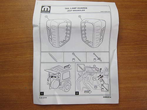 Mopar 2018-2020 Jeep Wrangler JL Black Plastic Taillight Guards - OEM Replacement Parts for Off-Road Protection & Style Enhancement