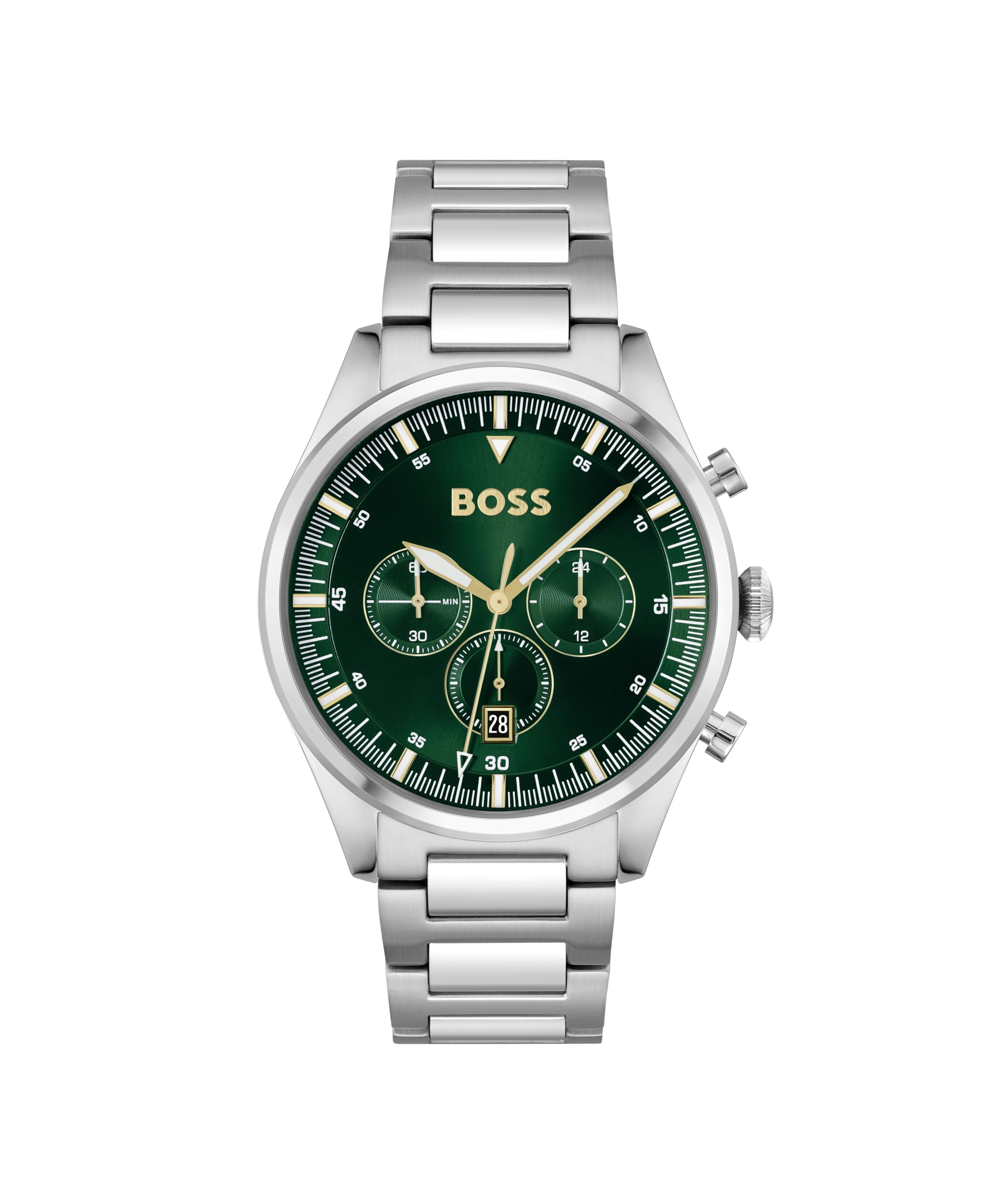 BOSS Men's Chronograph Quartz Watch - Pioneer Collection with Silver Stainless Steel Bracelet (Model 1513868) | Stylish Dress Watch for Business, Formal Events & Everyday Wear