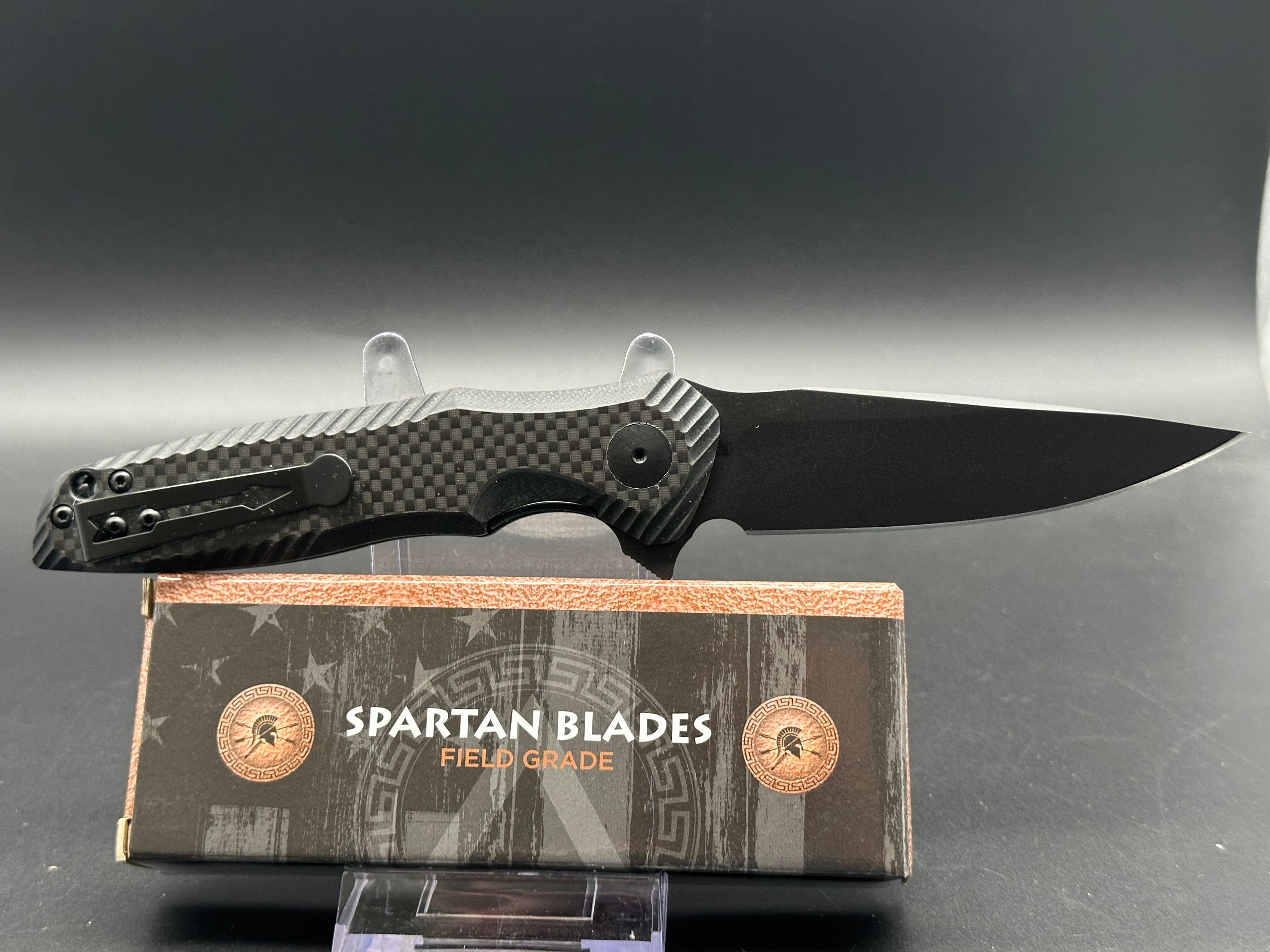 Spartan Blades Poros Liner Lock Folding Knife - Black Tactical EDC Pocket Knife for Outdoor Camping, Hiking & Survival