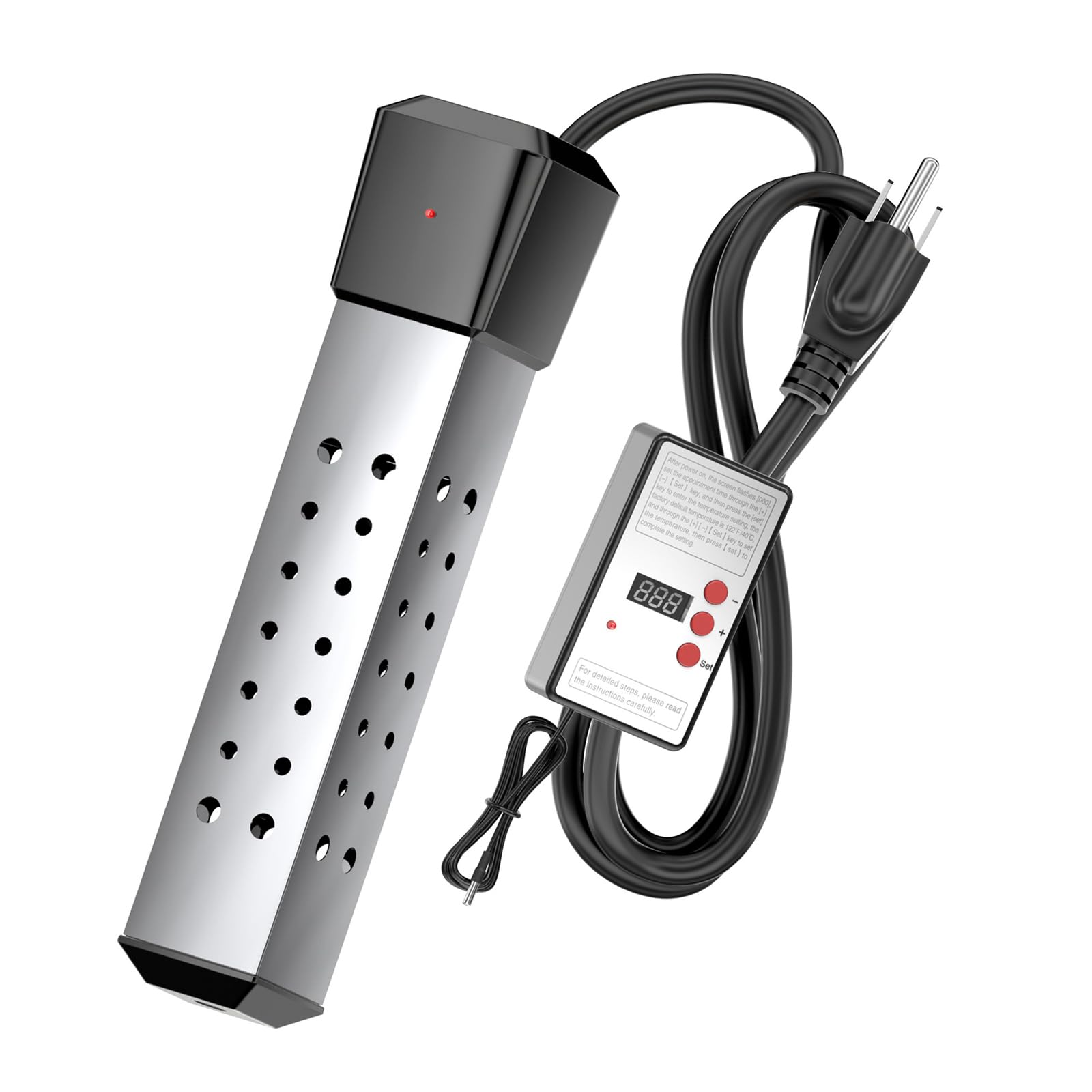 2000W Electric Immersion Water Heater - Constant Temperature Submersible Heater for Home, Pool & Bathtub | Portable Instant Water Heater with Stainless Steel Guard Cover | Perfect for Travel, Camping & Emergency Hot Water Needs