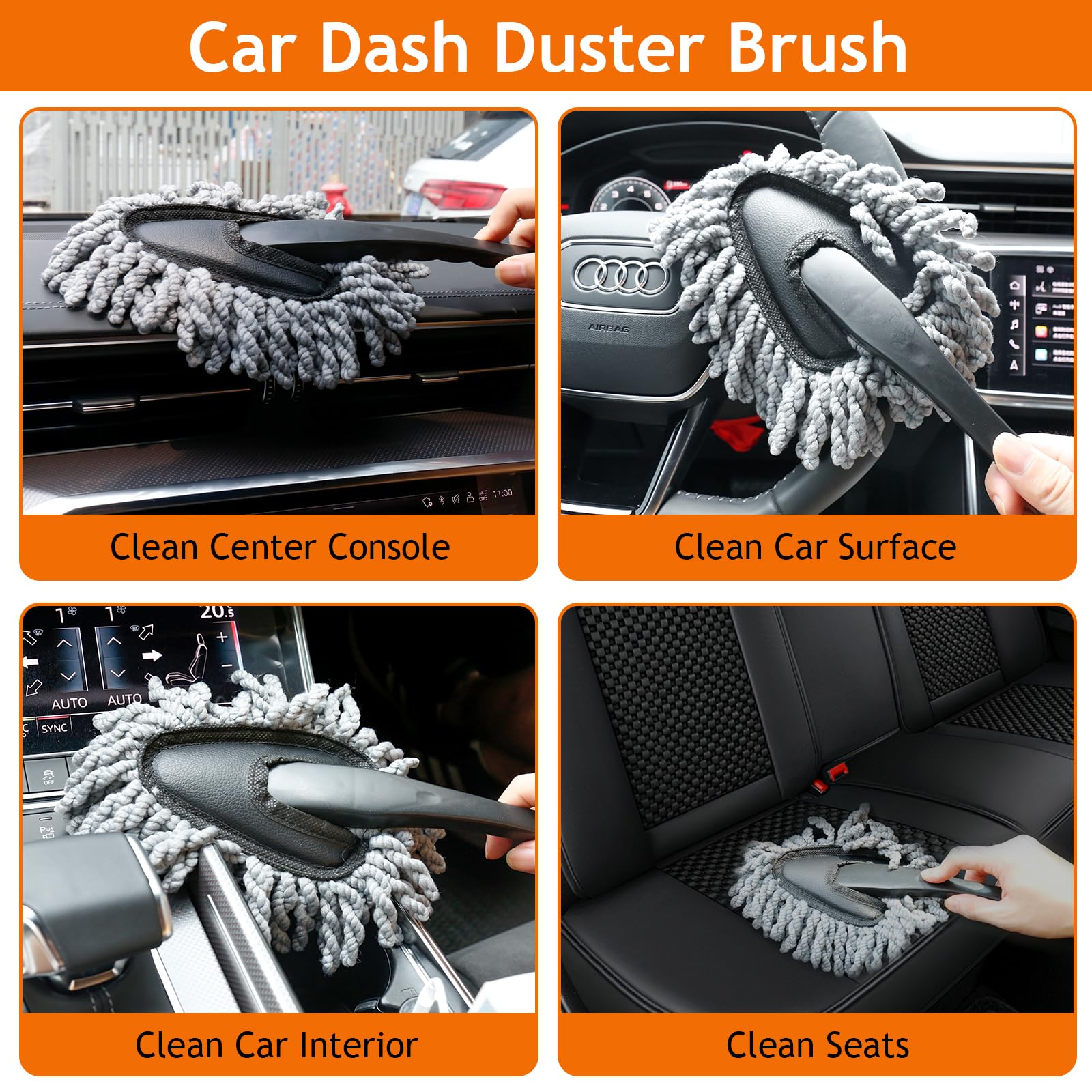THINKWORK 17PCS Car Detailing Kit - Premium Interior & Exterior Cleaning Tools Set with Dust Removal Brush, Detailing Gel, Window Cleaner, Microfiber Towels for Car Washing, Waxing & Auto Care