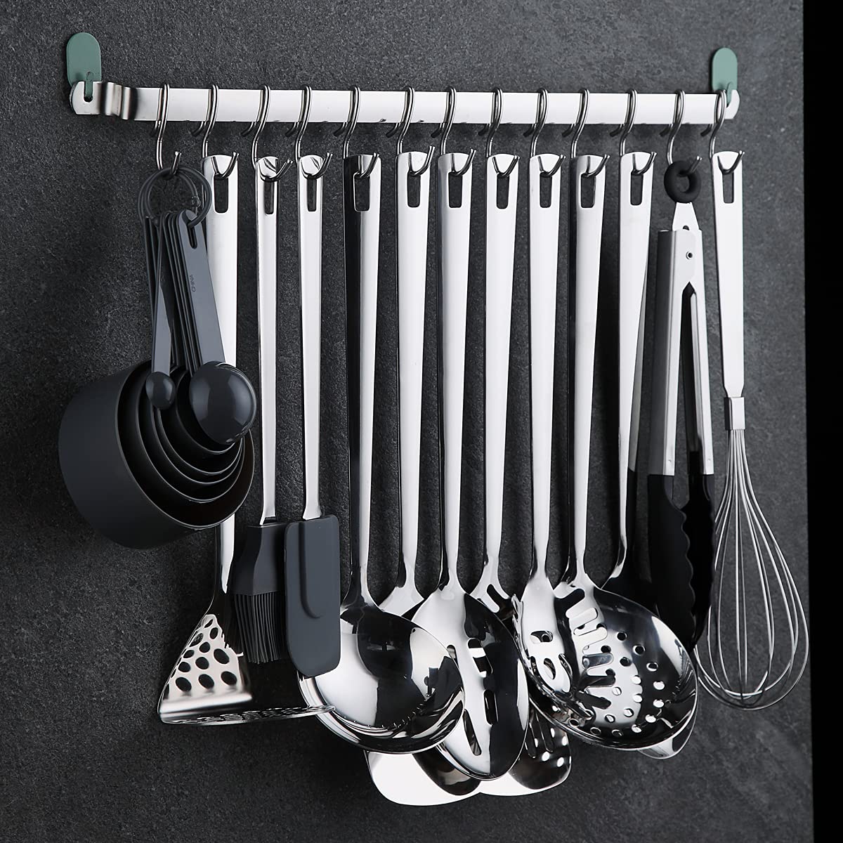 Premium 37-Piece Stainless Steel Kitchen Utensil Set - Non-Stick, Heat Resistant & Dishwasher Safe Cooking Tools with Holder - Perfect for Baking, Frying & Everyday Cooking