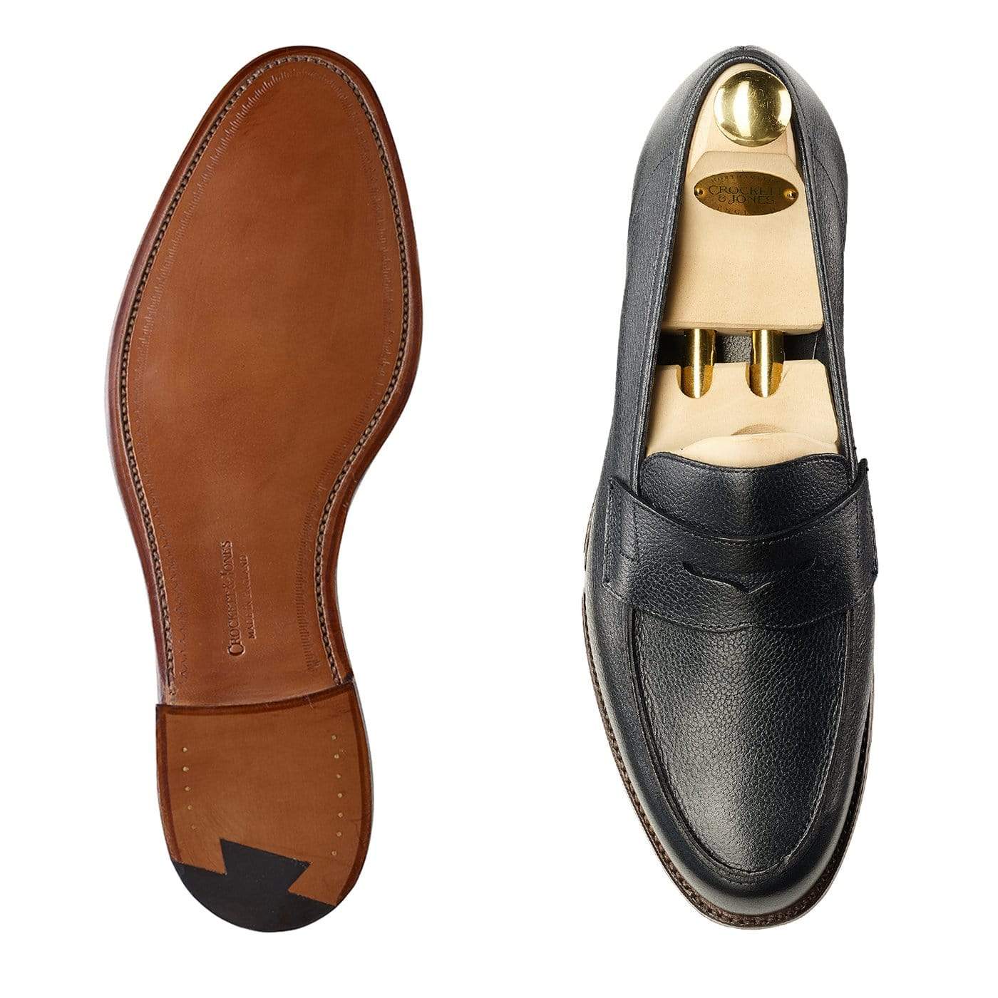 Richmond 2 Navy Pebble Grain Leather Dress Shoes for Men - Classic Business Formal Oxfords for Office, Wedding & Special Occasions