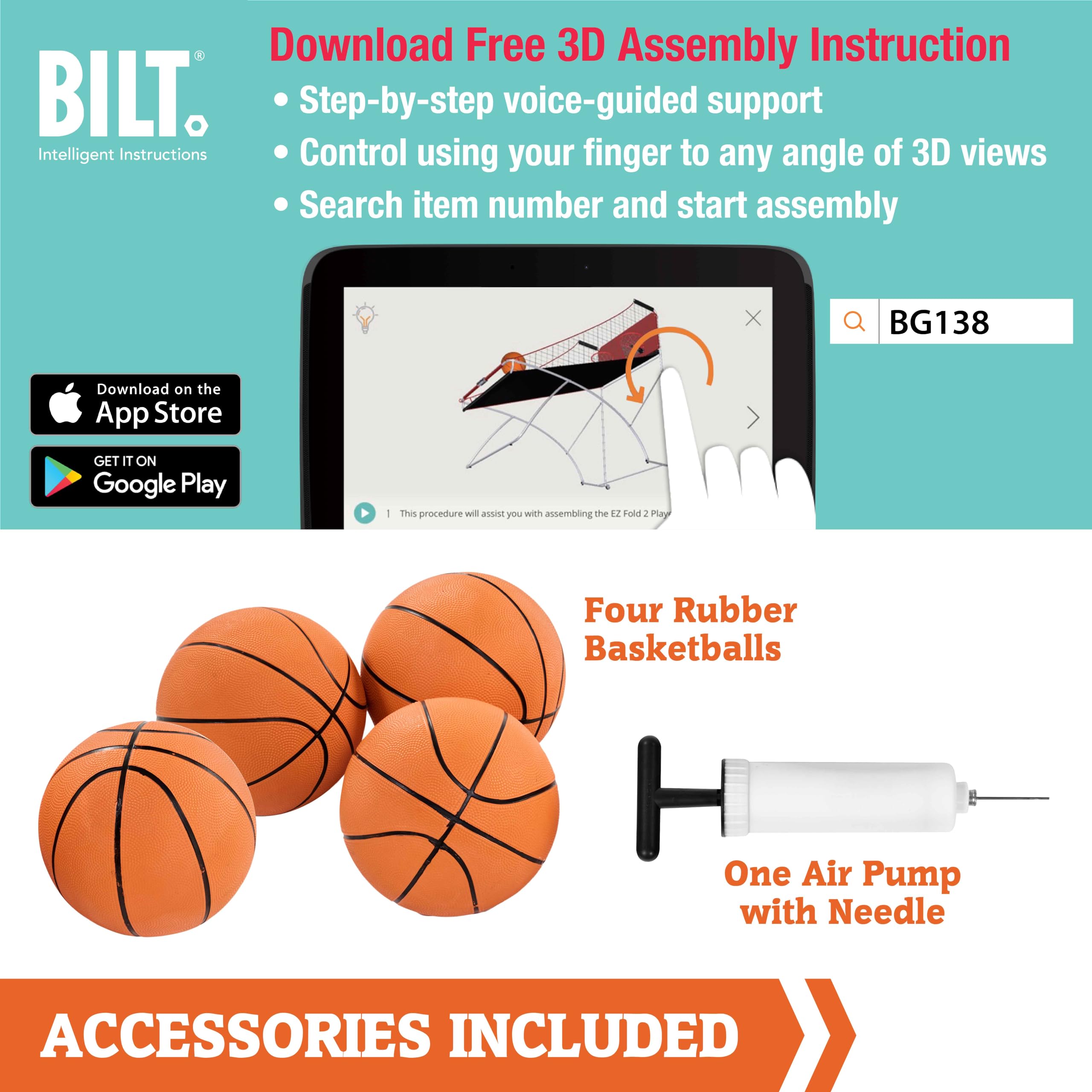 Hall of Games Indoor Arcade Basketball Set - 2 Player Electronic Scoring System with Rubber Basketballs - Perfect for Family Game Rooms, Basement Fun & Kids Birthday Parties