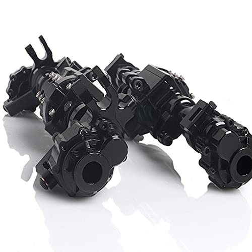 Traxxas TRX-4 1/10 Scale RC Crawler Car Front & Rear Portal Axles - Heavy Duty Black Upgrade Parts for Off-Road Crawling & Rock Climbing Adventures