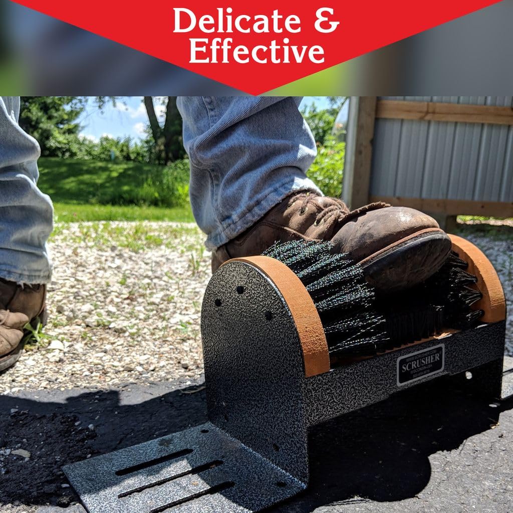 Big Boot Cleaner - Heavy Duty Extra Wide Shoe & Boot Brush with Weather Resistant Steel Frame | Made in USA | Ideal for Hiking, Farming & Outdoor Work