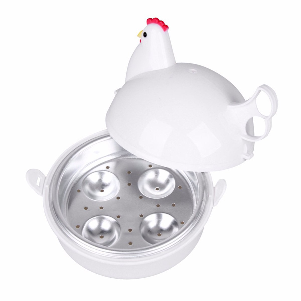 Cabilock Chicken-Shaped Microwave Egg Boiler - 4 Egg Capacity, Steamer & Poacher for Perfectly Cooked Eggs - Ideal for Breakfast, Meal Prep & Kitchen Cooking Tools