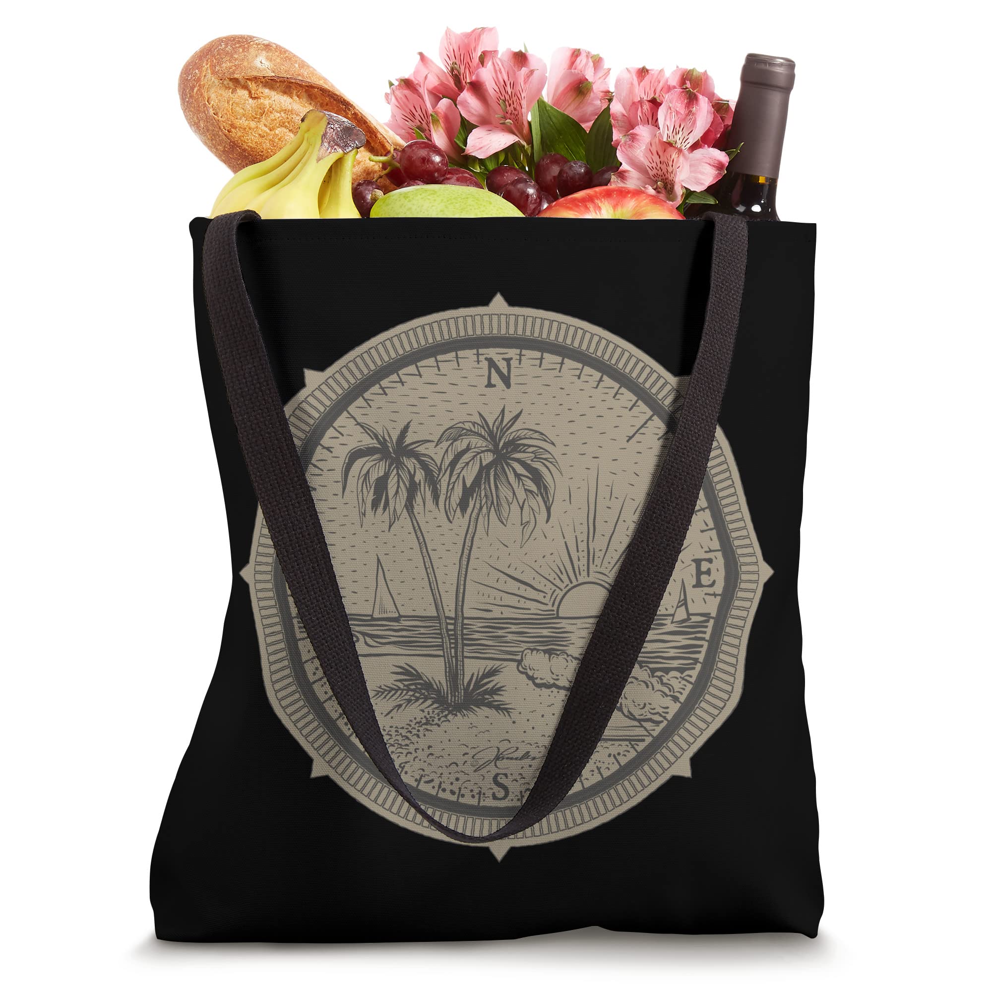 JCombs: Stylish Compass Rose & Beach Tote Bag - Perfect for Travel, Shopping & Summer Outings