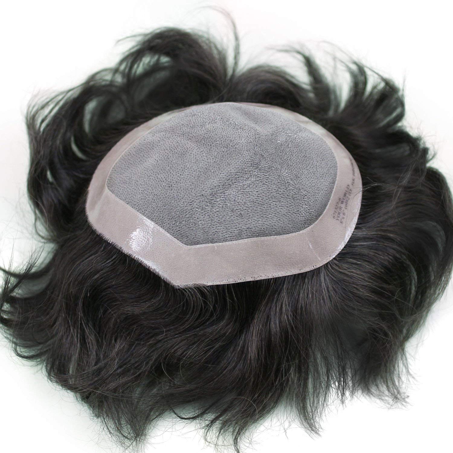 Stylazo Fine Monofilament Human Hair Toupee for Men - 7x5 Black Hair Patch System | Natural Looking Hair Replacement for Thinning Hair & Bald Spots - Perfect for Daily Wear, Work & Social Events