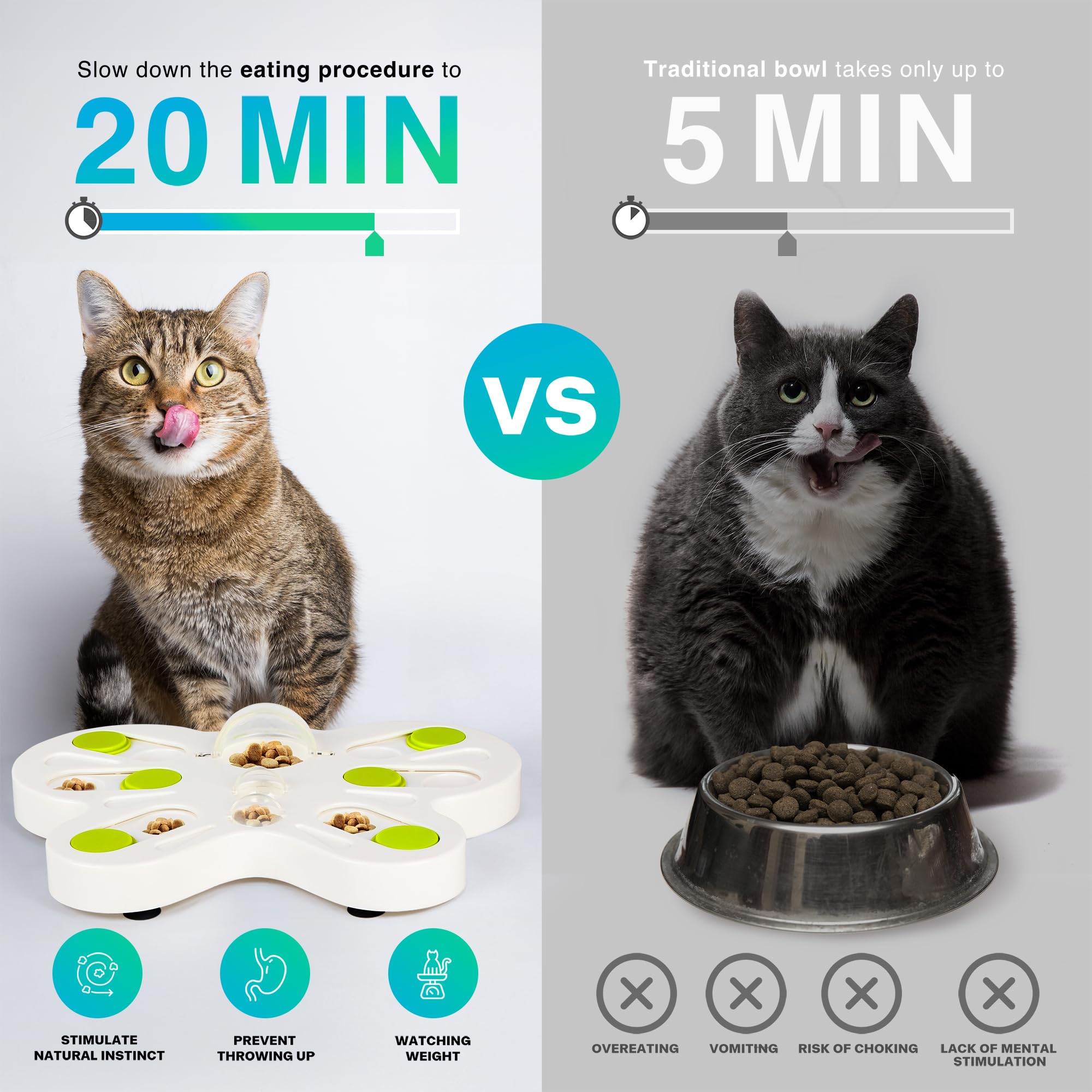 Interactive Cat Treat Puzzle Slow Feeder - Butterfly Shape Enrichment Toy for Indoor Kittens | Stimulating Maze Food Dispenser for Mental Exercise & Boredom Relief | Perfect for Mealtime Fun & Behavior Training