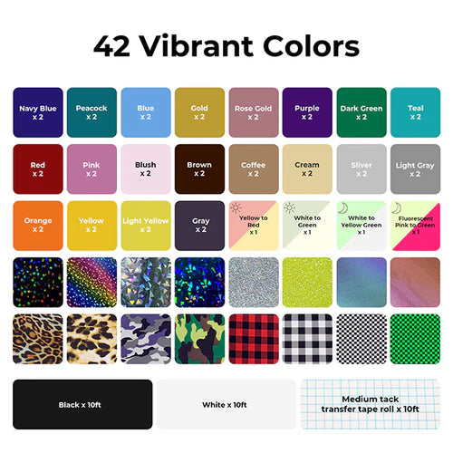 xTool M1 Heat Transfer Vinyl Kit for DIY Crafts, T-Shirts & Apparel - Premium HTV Material for Cutting Machines & Heat Press Projects