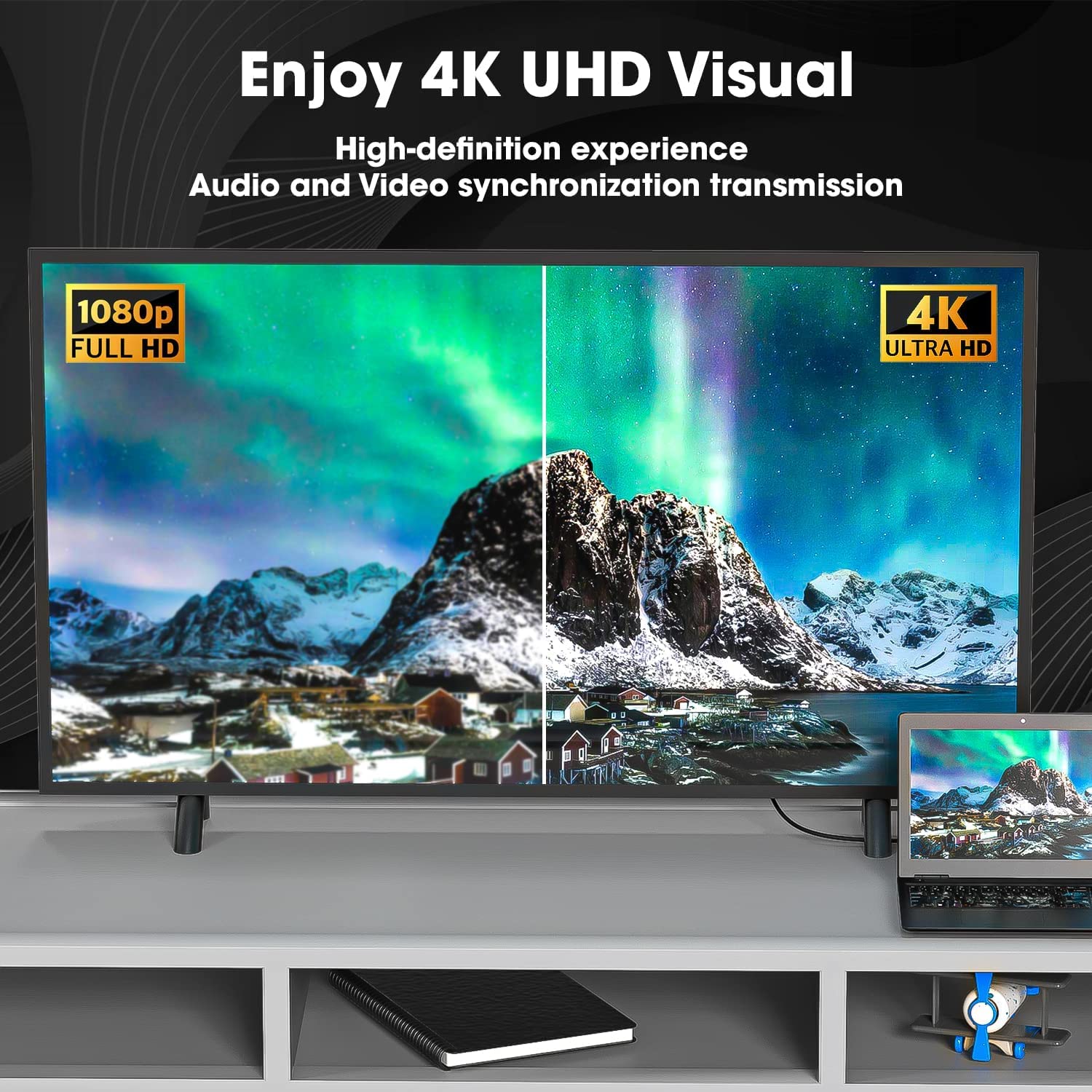 Premium Black-R HDMI Cable 4K 60Hz 18Gbps High Speed with Ethernet - 5M (16.5FT) for UHD TV, Monitor, PC, Xbox 360, PS5, PS4, Blu-ray - Perfect for Home Theater, Gaming & Office Setup