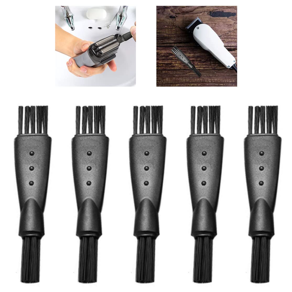 Electric Shaver Cleaning Brush - Double Sided Beard Trimmer Brush Kit (5PCS) for Philips Norelco & Braun Shavers - Perfect for Travel & Home Grooming