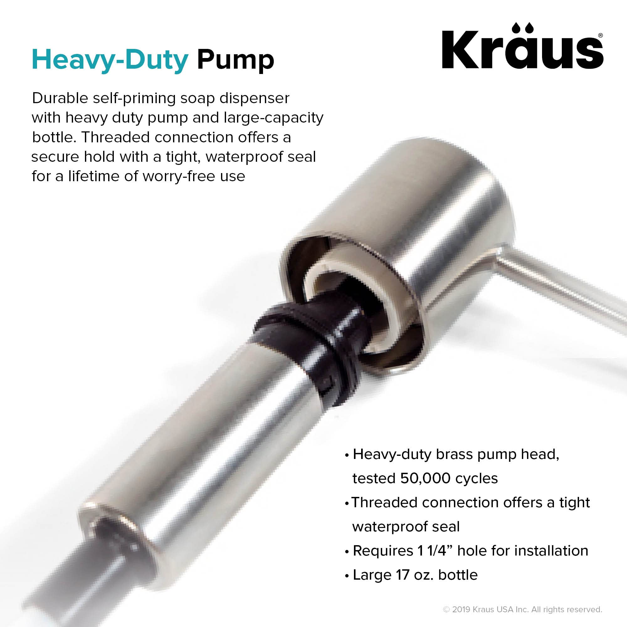 KRAUS KSD-53SFS Stainless Steel Kitchen Soap Dispenser & Lotion Dispenser - Spot Free, Touchless Design for Modern Sink - Perfect for Bathroom, Kitchen, and Office Use