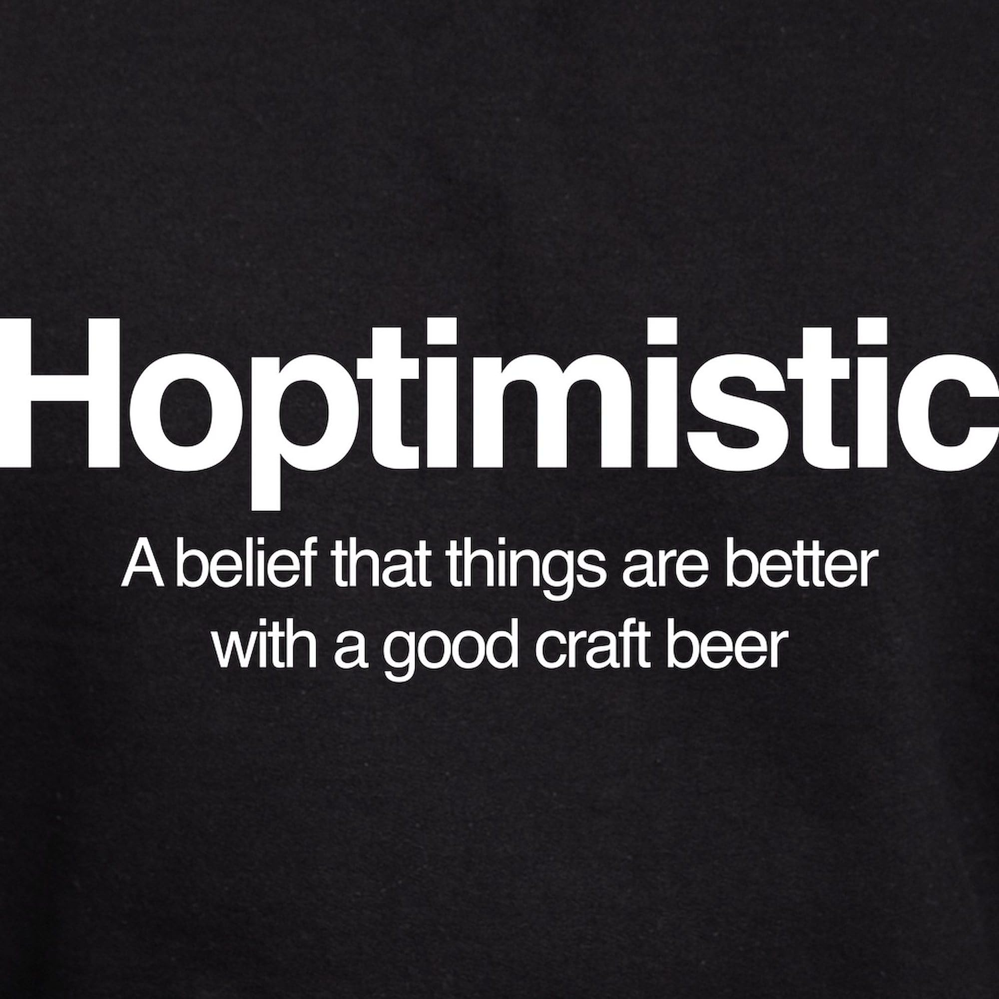 Hoptimistic Hoodie for Men - Dark Regular Fit Pullover Sweatshirt | Comfortable & Stylish Casual Wear for Coffee Lovers & Beer Enthusiasts