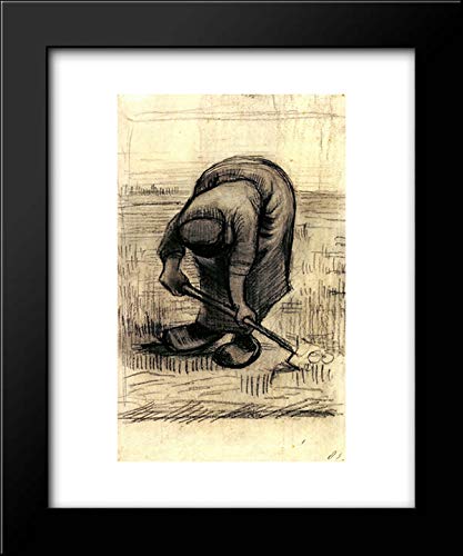 Vincent van Gogh Peasant Woman Lifting Potatoes 20x24 Framed Art Print - Classic Oil Painting Reproduction for Home Decor, Office Wall Art & Gift