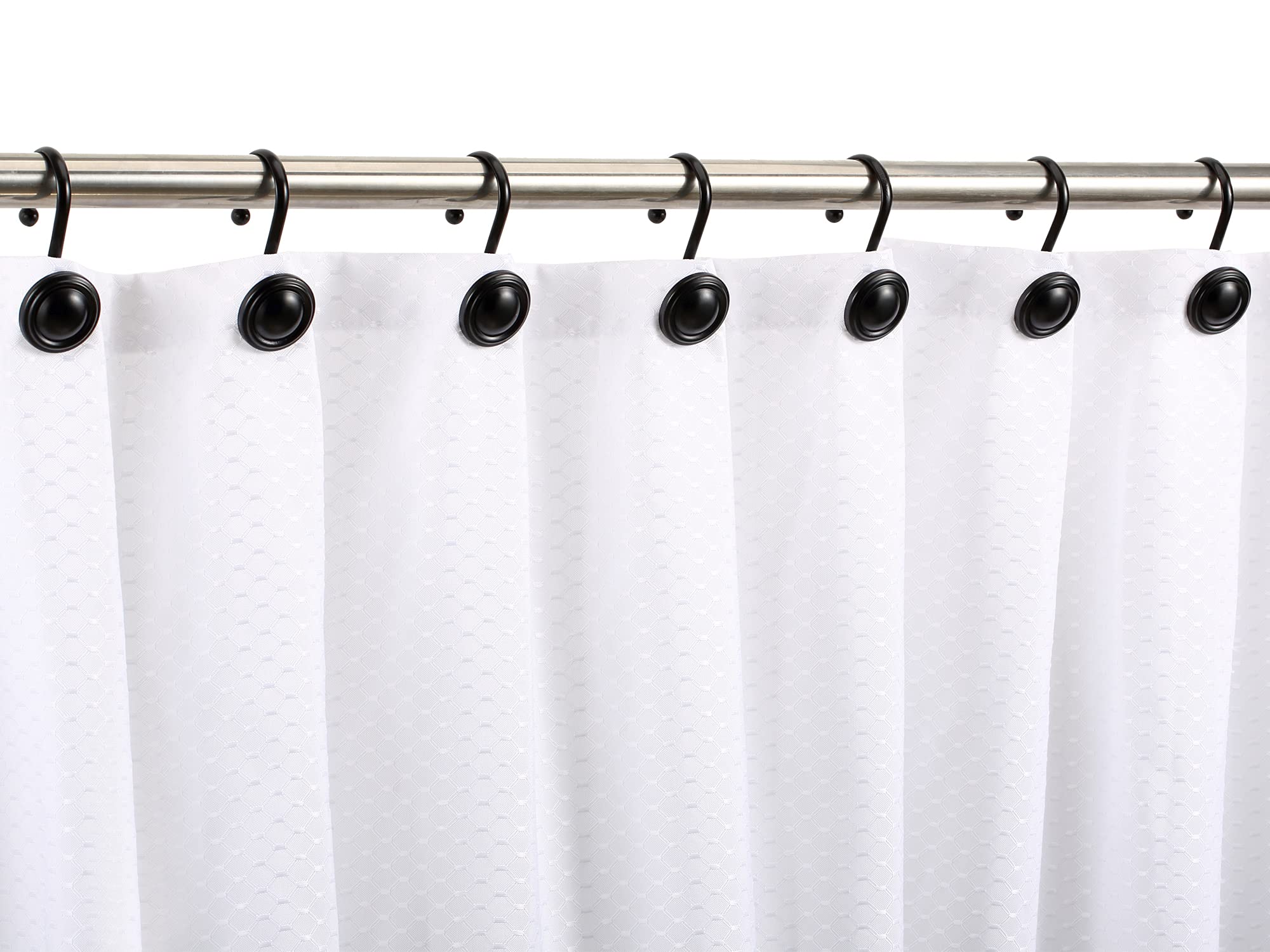 CHICTIE Black Shower Curtain Hooks Rings - Set of 12 Rust-Resistant Metal Shower Hangers for Bathroom Rods | Decorative & Durable Shower Hook Set for Stylish Bathroom Decor | Perfect for Bathroom, Hotel, and Spa Renovations
