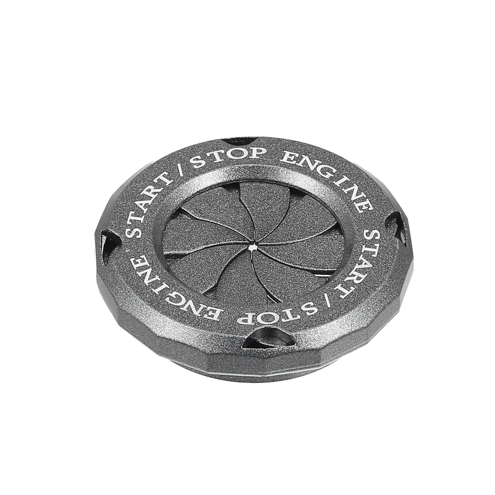 X AUTOHAUX Universal Car Push Start Button Cover - Anti-Scratch Spin Ignition Protective Cap with Titanium Tone Finish | Perfect for Keyless Entry Vehicles, Car Interior Protection & Stylish Decoration