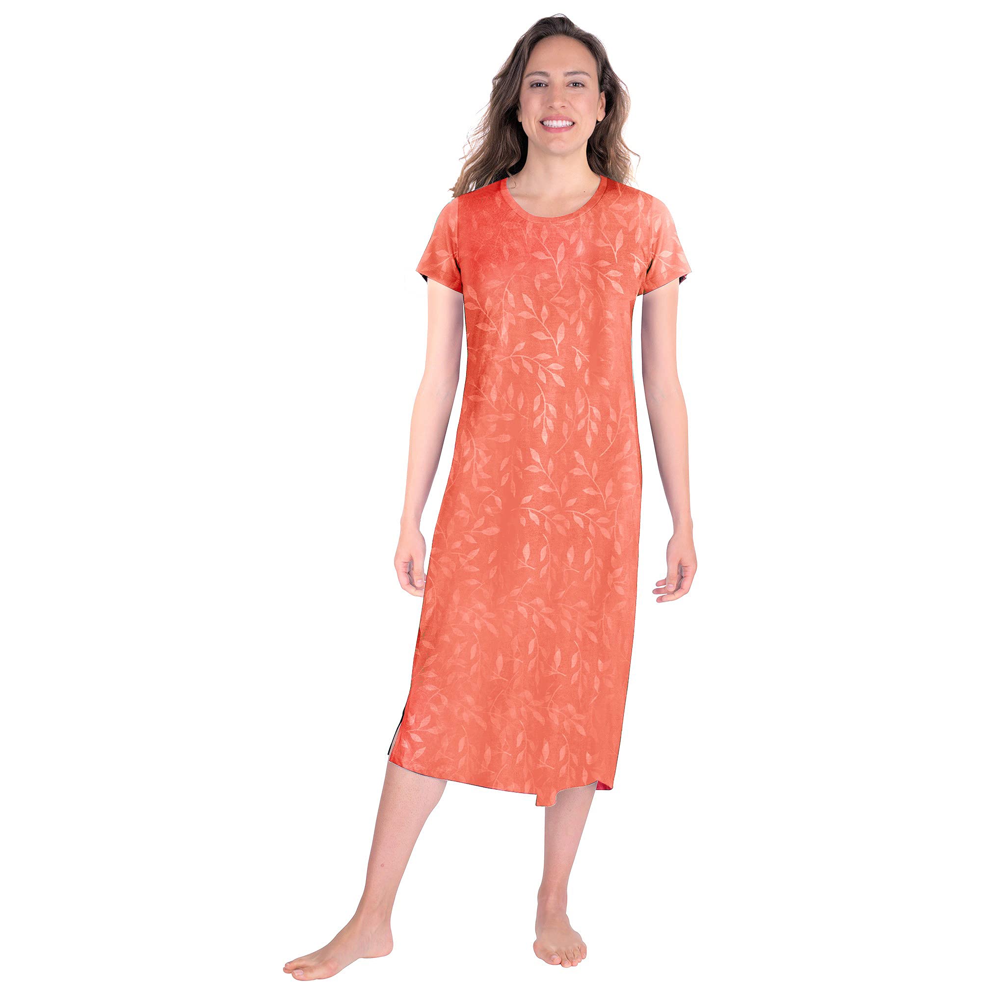 Cool-Jams Sweat-Free Sleep Shirts for Women - Moisture Wicking Long Night Shirt Pajama Dress for Hot Sleepers & Night Sweats Relief - Perfect for Summer & Menopause Comfort