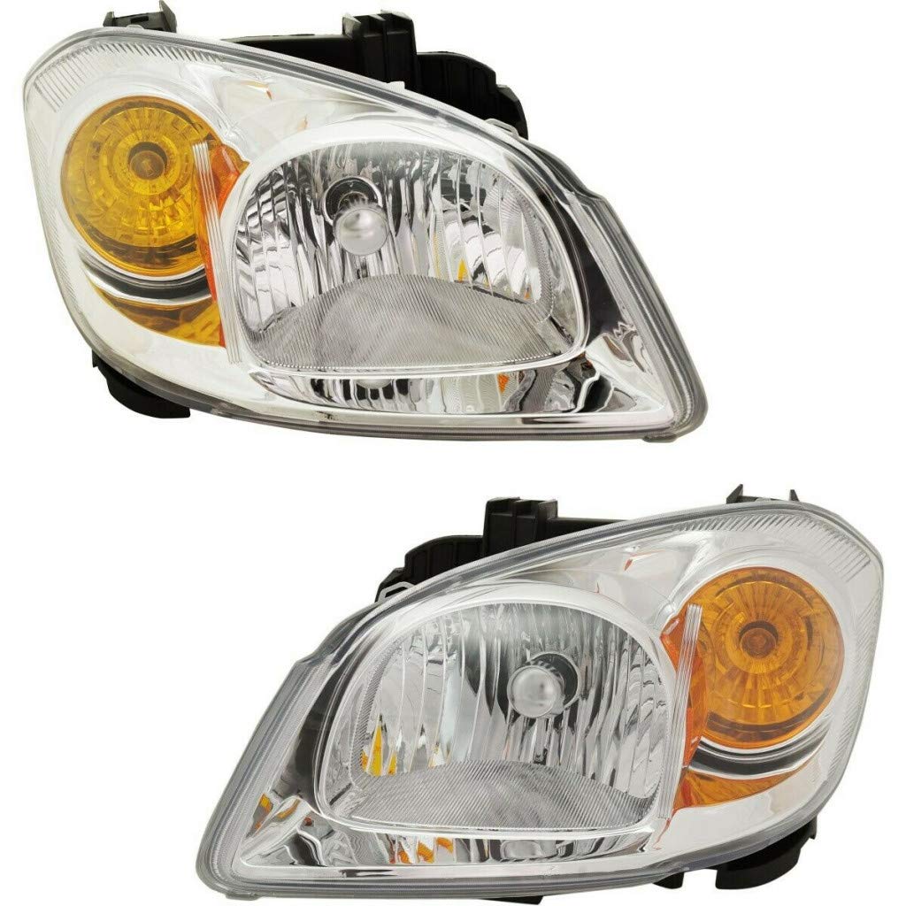 2005-2008 Chevy Cobalt Headlight Assembly - DOT Certified Clear Lens with Bulbs (Driver & Passenger Side) - Direct Replacement for GM2502251 & GM2503251 | Perfect for Night Driving & Vehicle Restoration Projects