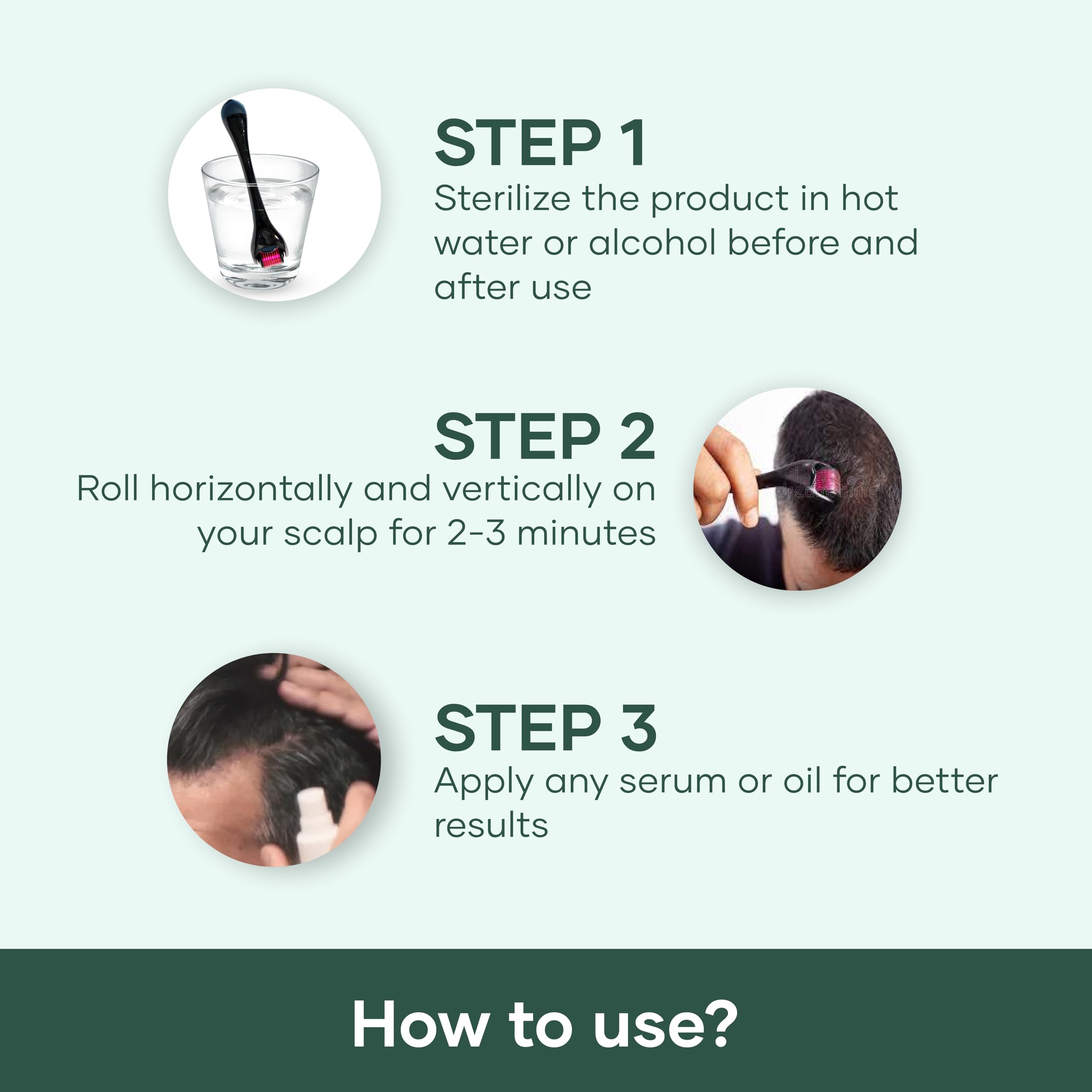GHC Hair Growth Combo Pack - 200ml Hair Growth Oil & 0.5mm Dermaroller for Thicker Hair - Natural Hair Regrowth Treatment for Men & Women - Perfect for Home Scalp Care & Hair Loss Prevention