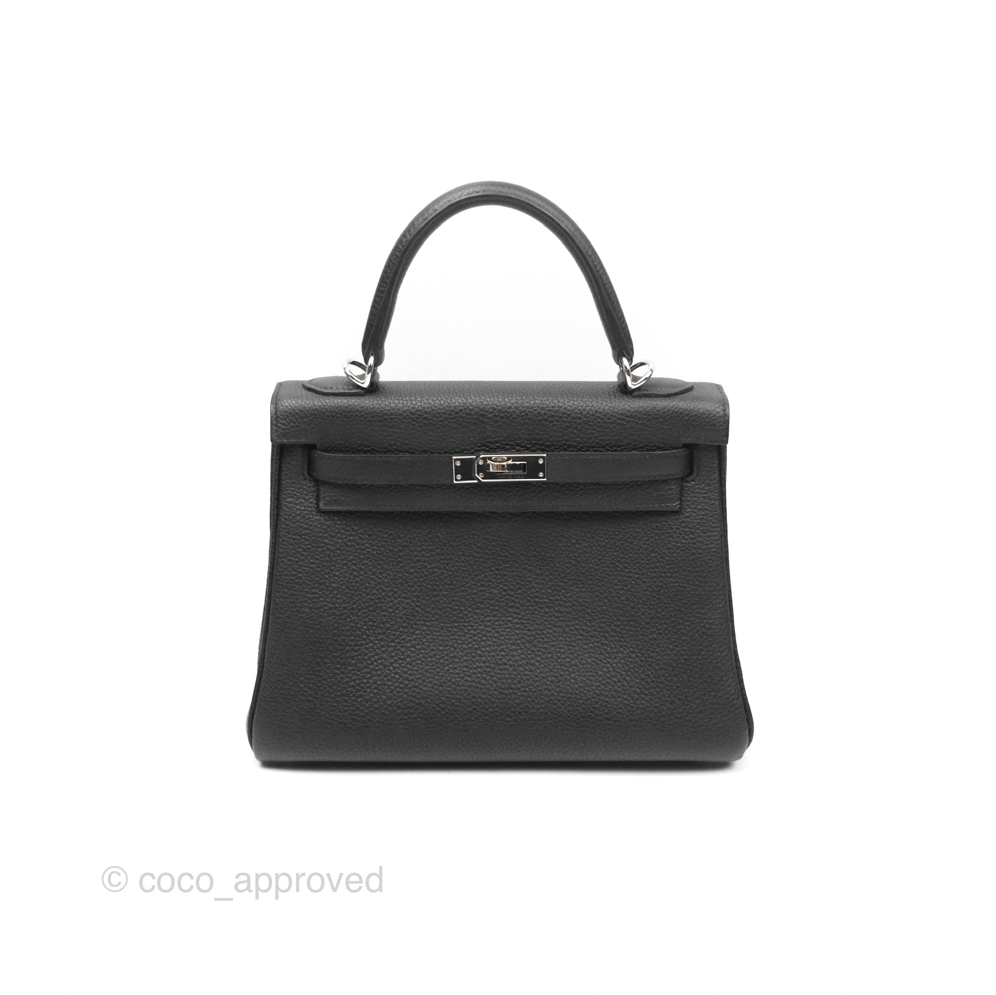 Authentic Hermès Retourne Kelly 25 Handbag - Black Togo Leather with Palladium Hardware | Luxury Designer Bag for Women | Perfect for Work, Evening Events & Special Occasions