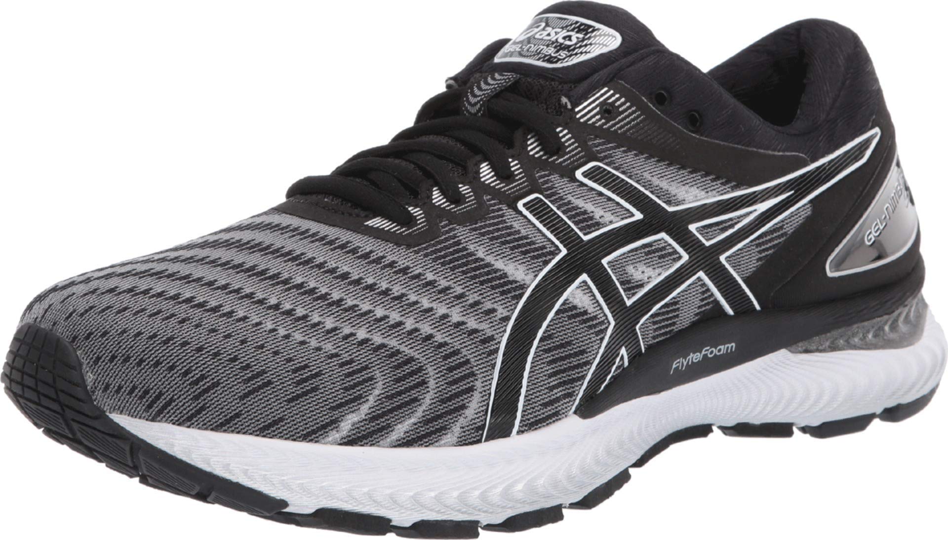 ASICS Gel-Nimbus 22 Running Shoes for Men - White/Black - Size 7 D (M) - Cushioned Comfort for Long Distance Running & Marathon Training